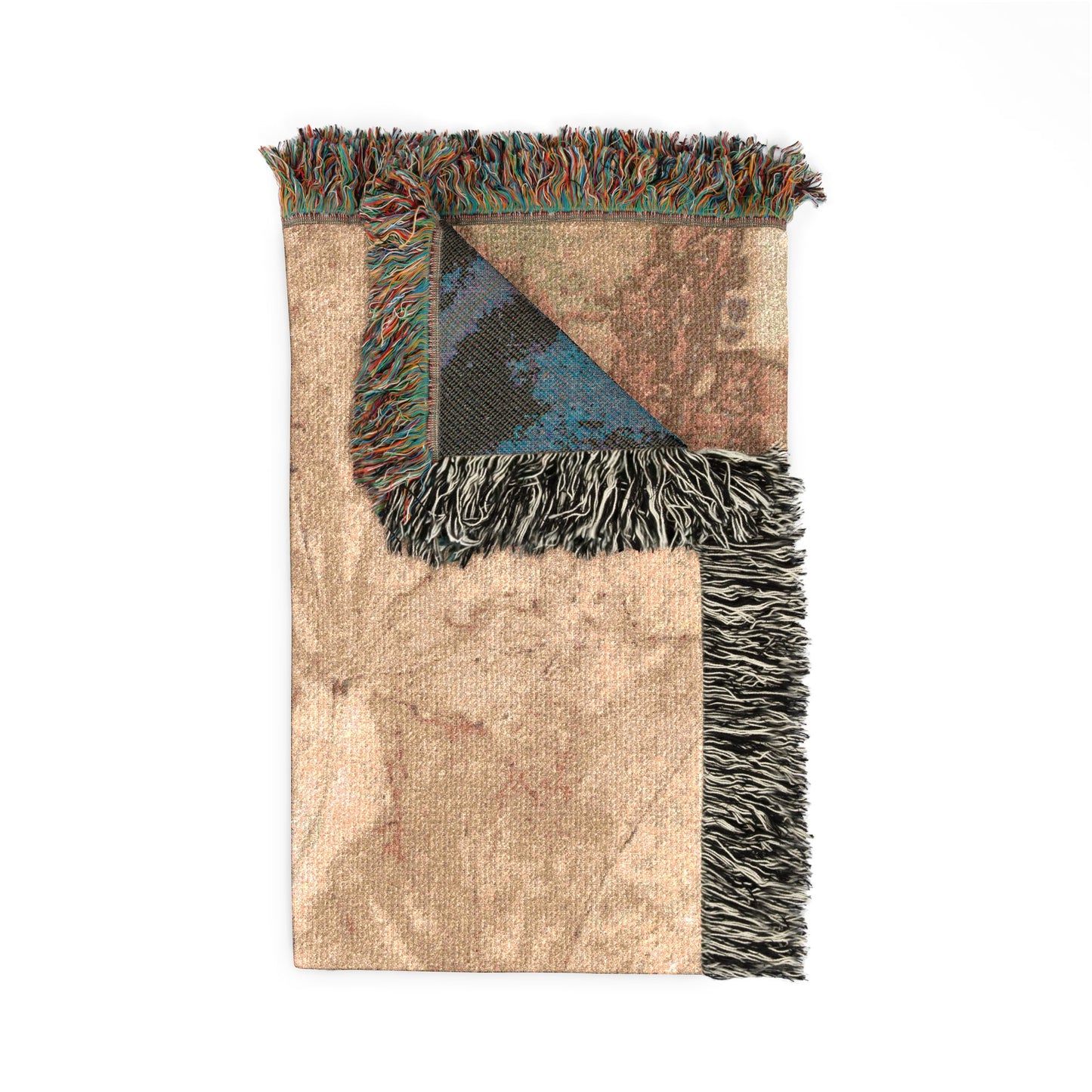 Eco Botanical Woven Throw Blanket | Neutral Leaf Tapestry Decor