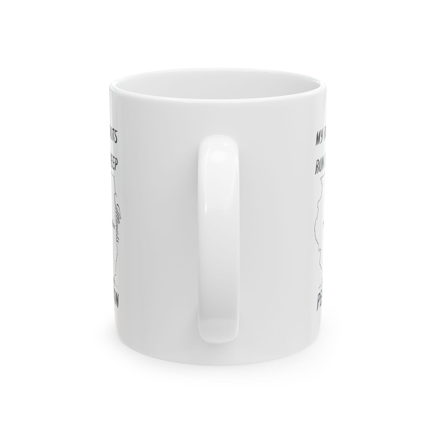 Illinois State Outline with Tree Roots Hometown Pride "My Roots Run Deep Pekin" Gift State Coffee Cup Gift Ceramic Mug Perfect Gift for Birthdays