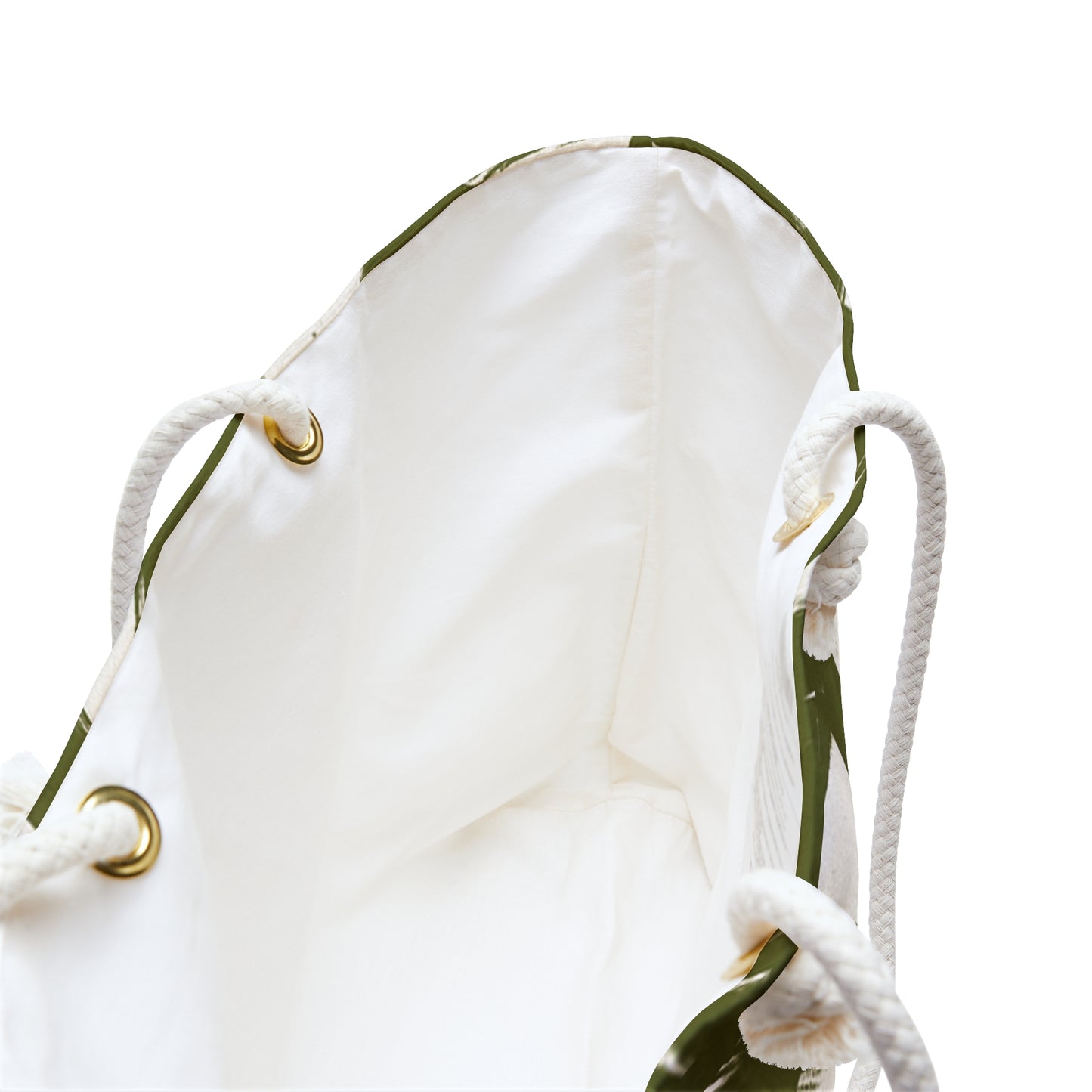 Green Geometric Weekender Tote | Rope Handle Modern Travel Bag