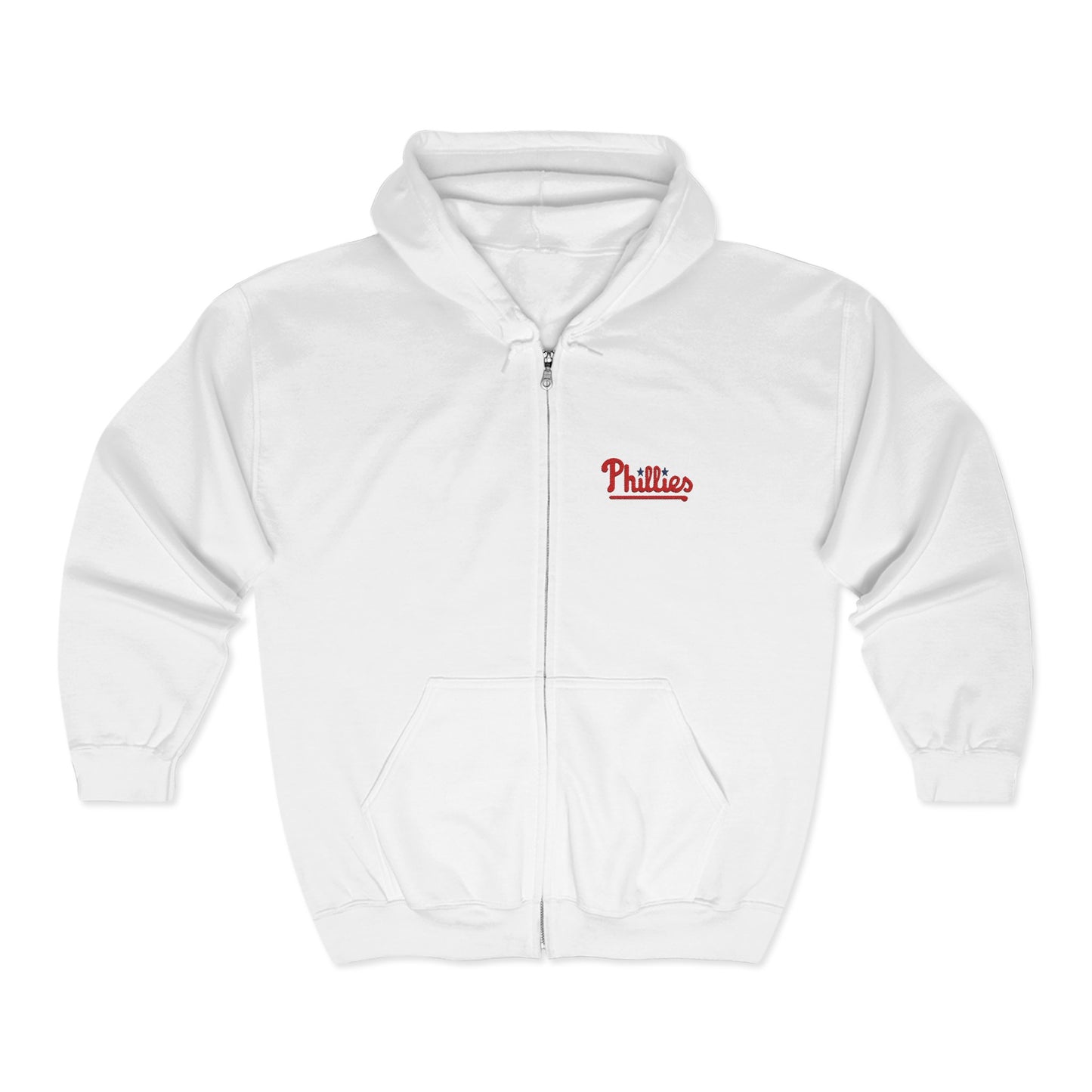 Embroidered Phillies Full Zip Hoodie Phillies Fan Philadelphia Philly Fan Gift Father's Day Mother's Day Christmas Birthday Gift