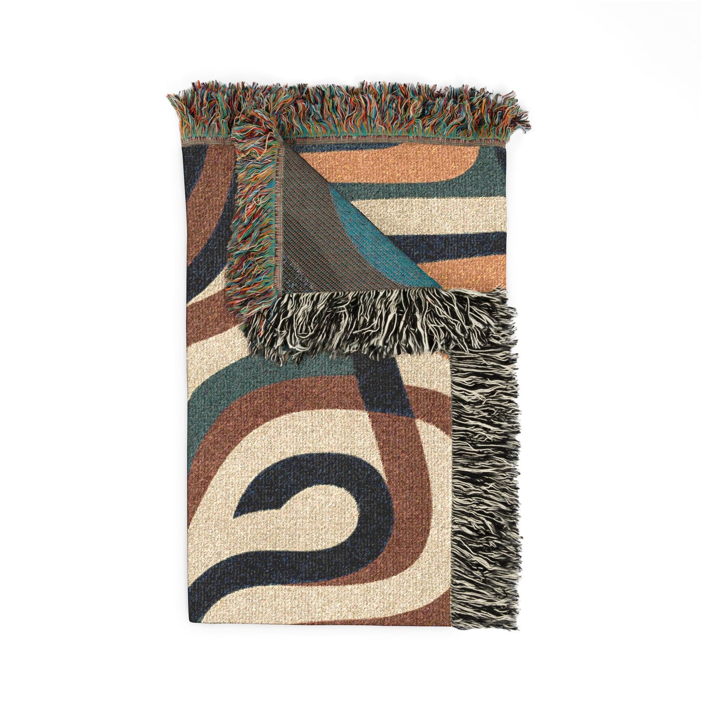 Retro Abstract Woven Blanket – Mid-Century Boho Throw for Couch & Wall Décor