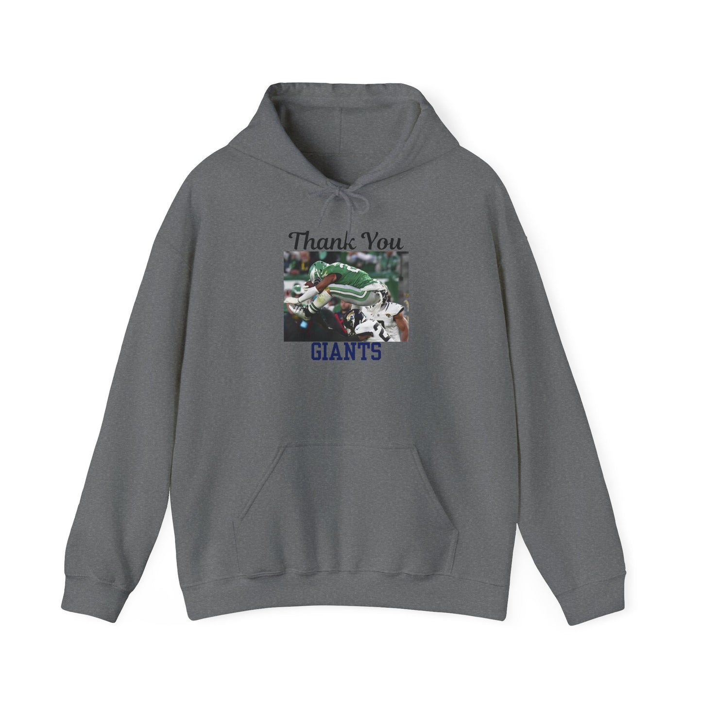 Saquon Barkley Flying Backward Over Defense Player Eagles Hoodie Thank You Giants Football Fan Gift Sports Game Day Apparel Phrase