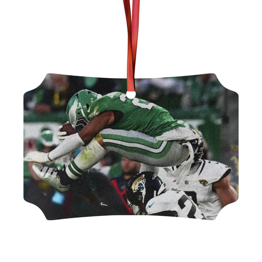 Saquon Barkley Christmas Ornament Backwards Play Eagles NFL Fan Gift