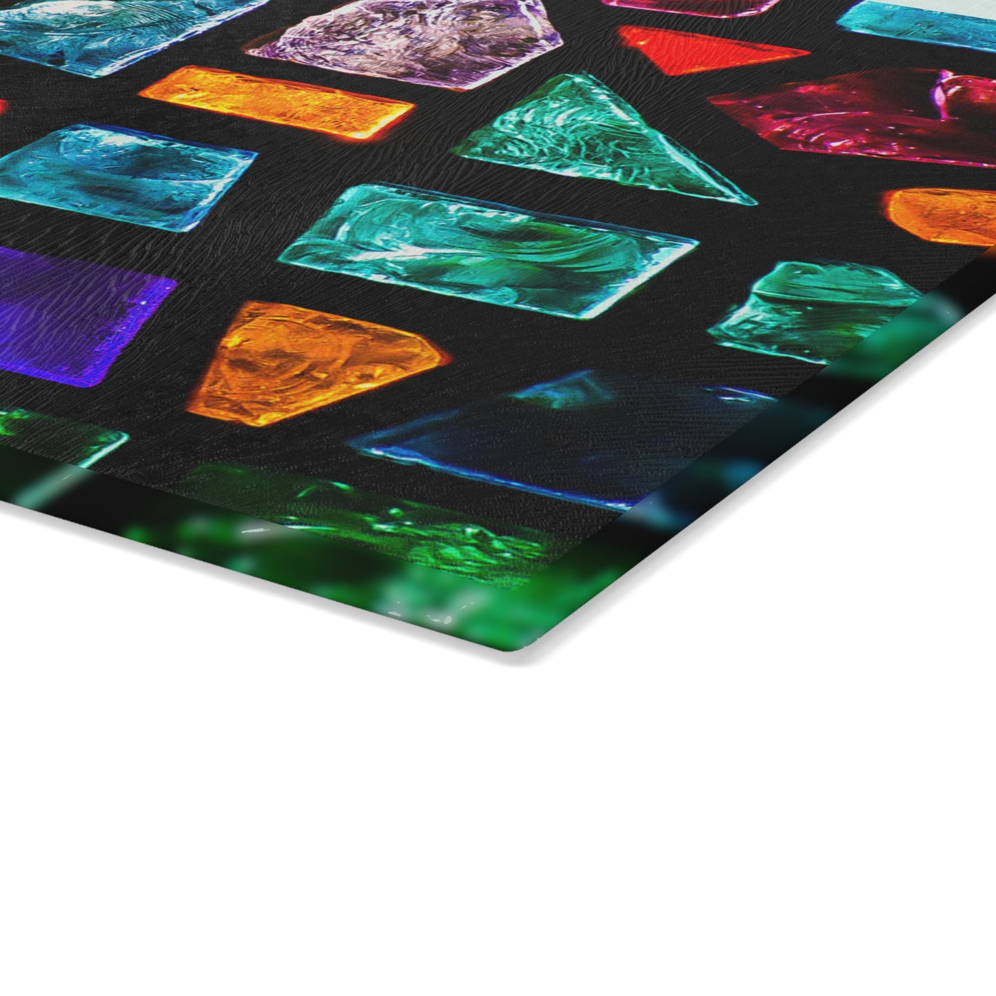 Stained Glass Mosaic Glass Cutting Board | Colorful Geometric Decor
