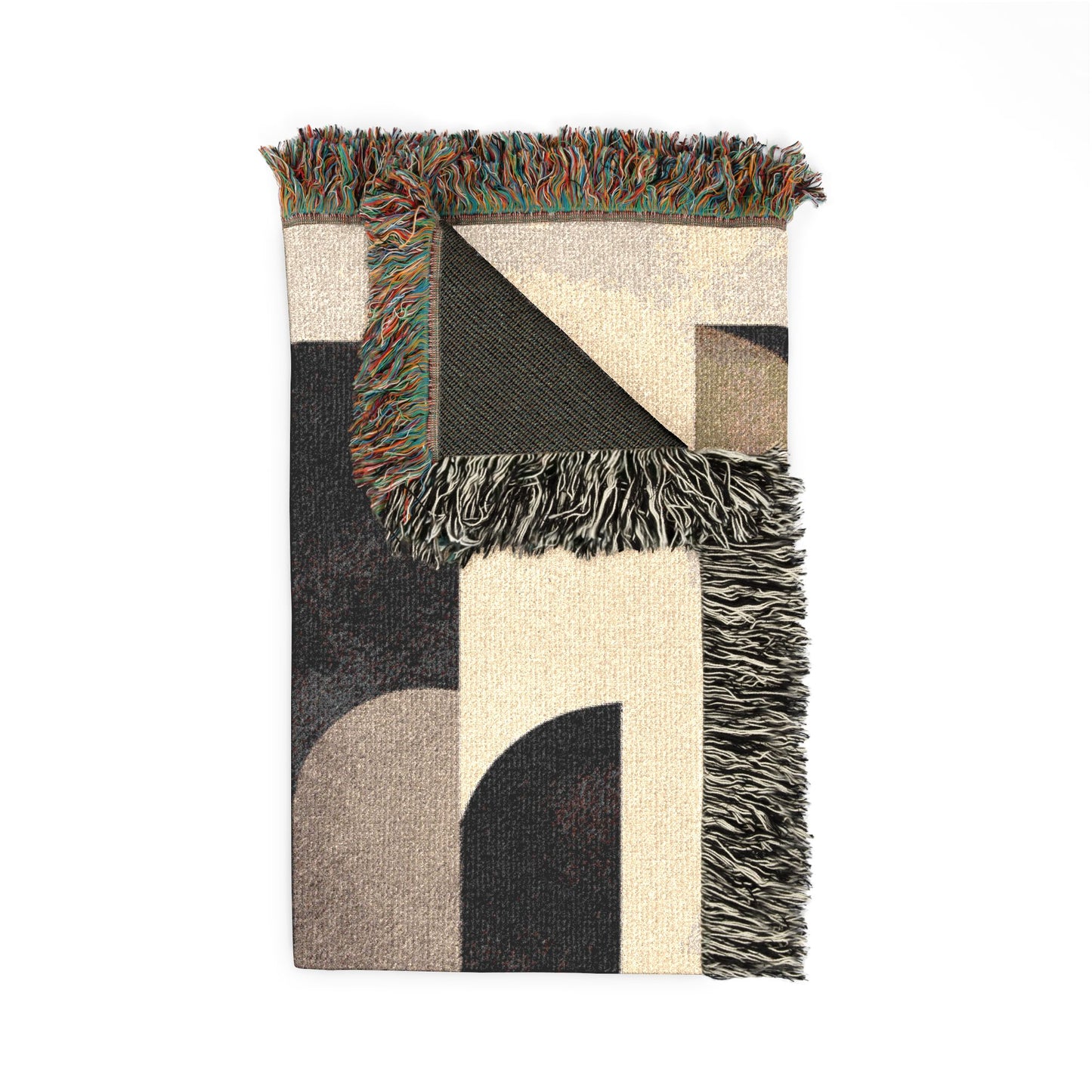 Abstract Modern Woven Blanket | Mid-Century Geometric Boho Decor