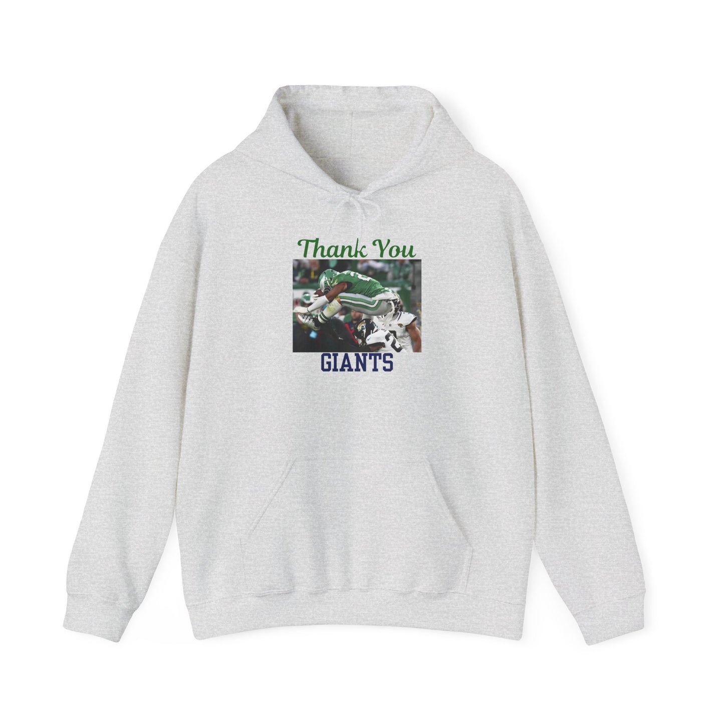 Saquon Barkley Flying Backward Over Defense Player Eagles Hoodie Thank You Giants Football Fan Gift Sports Game Day Apparel Phrase