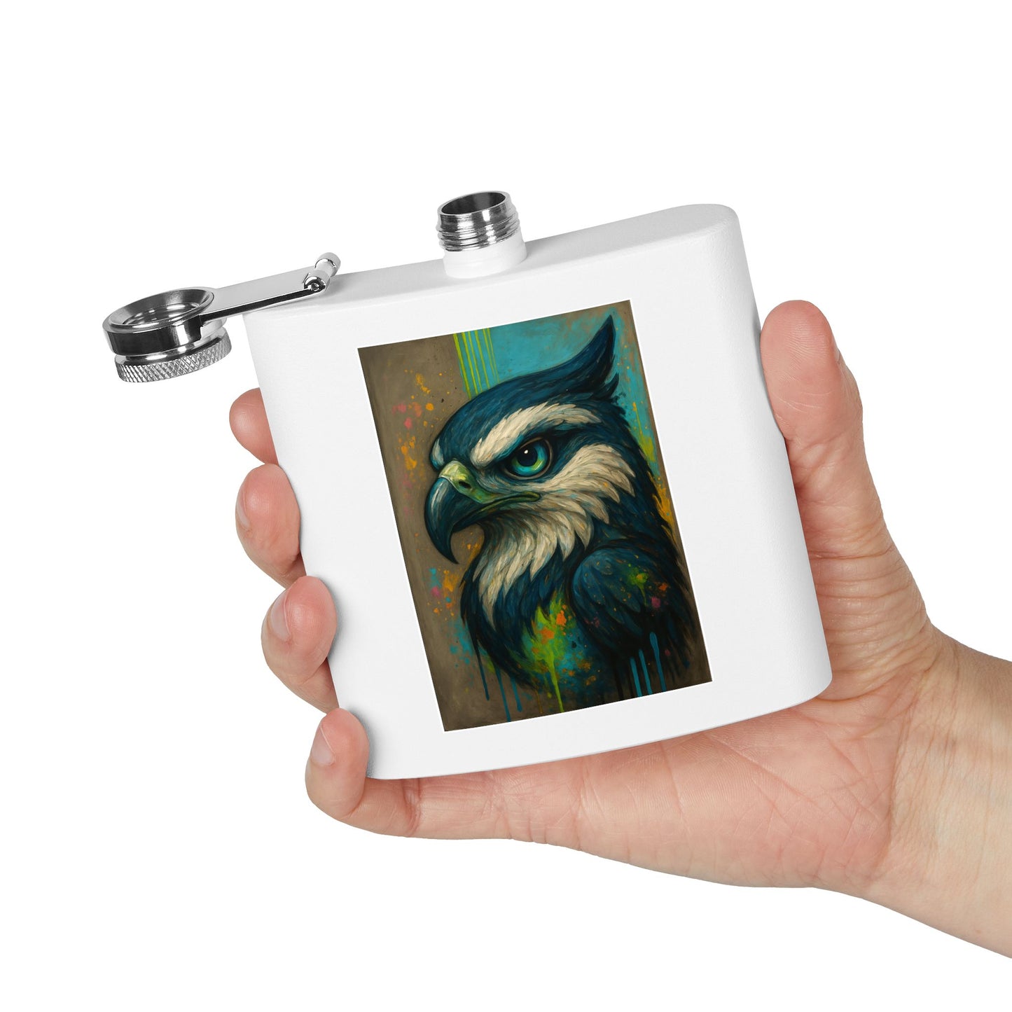 Grunge Hawk Stainless Steel Flask — 6oz Seattle Seahawks Tribute