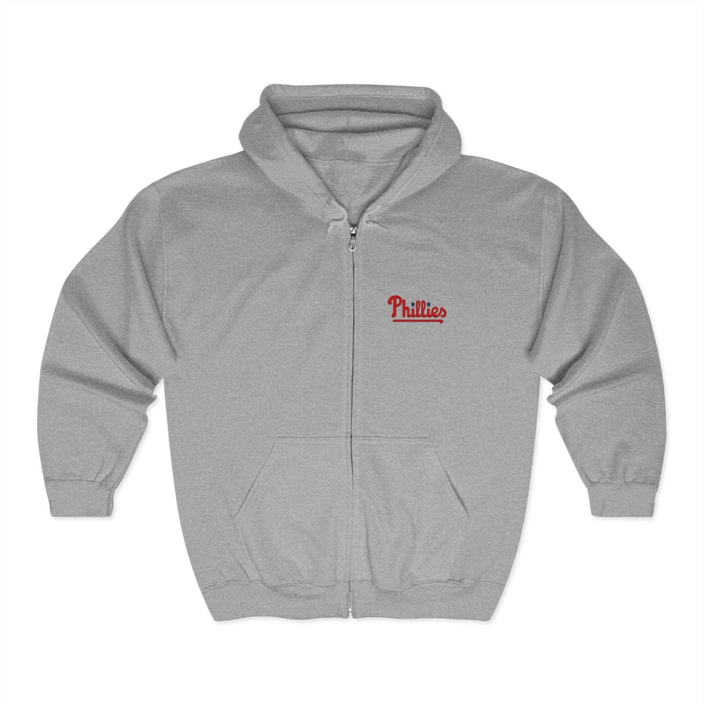 Embroidered Phillies Full Zip Hoodie Phillies Fan Philadelphia Philly Fan Gift Father's Day Mother's Day Christmas Birthday Gift