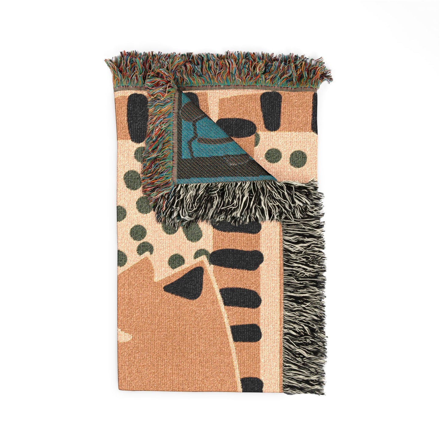 Modern Abstract Cat Woven Blanket | Mid Century Boho Throw