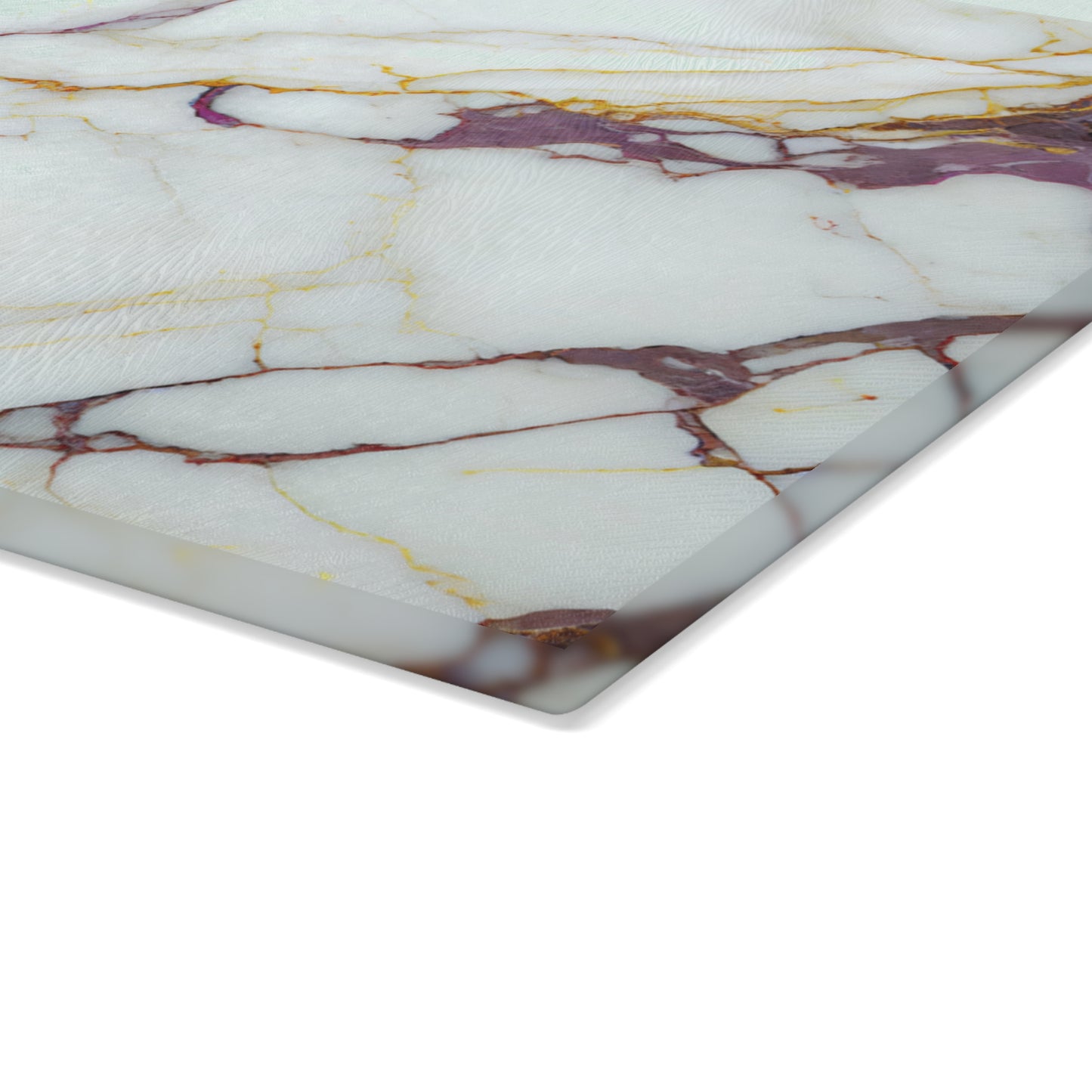 White Marble Glass Cutting Board | Gold Vein Kitchen Decor