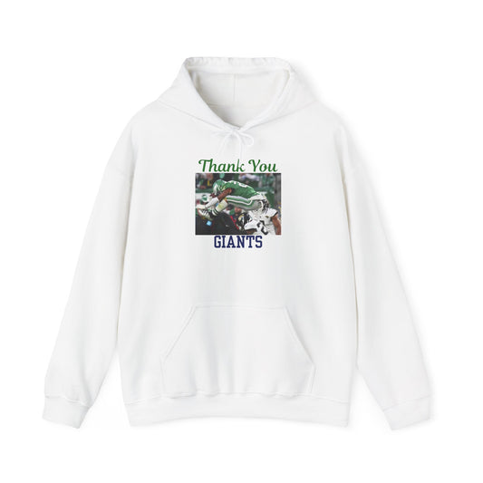 Saquon Barkley Flying Backward Over Defense Player Eagles Hoodie Thank You Giants Football Fan Gift Sports Game Day Apparel Phrase