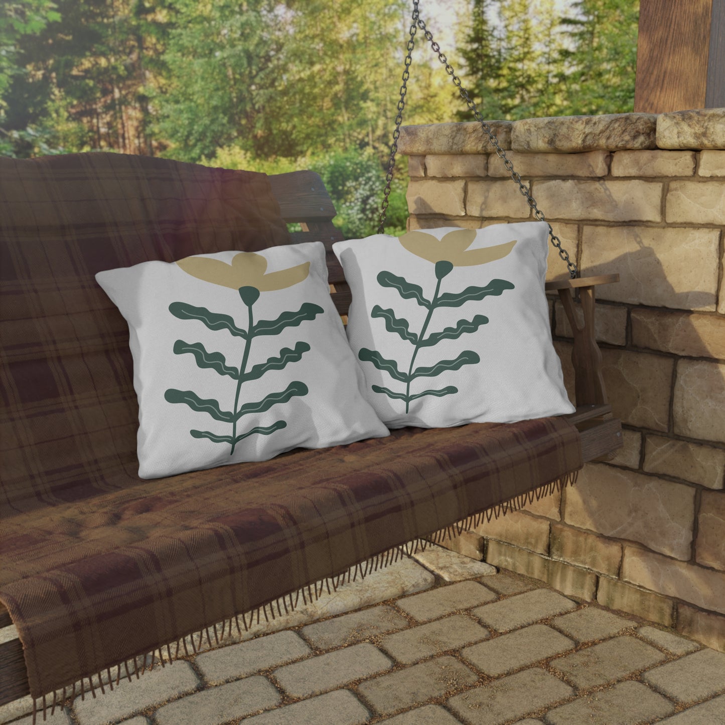 Floral Outdoor Throw Pillow | Garden Patio Decorative Cushion