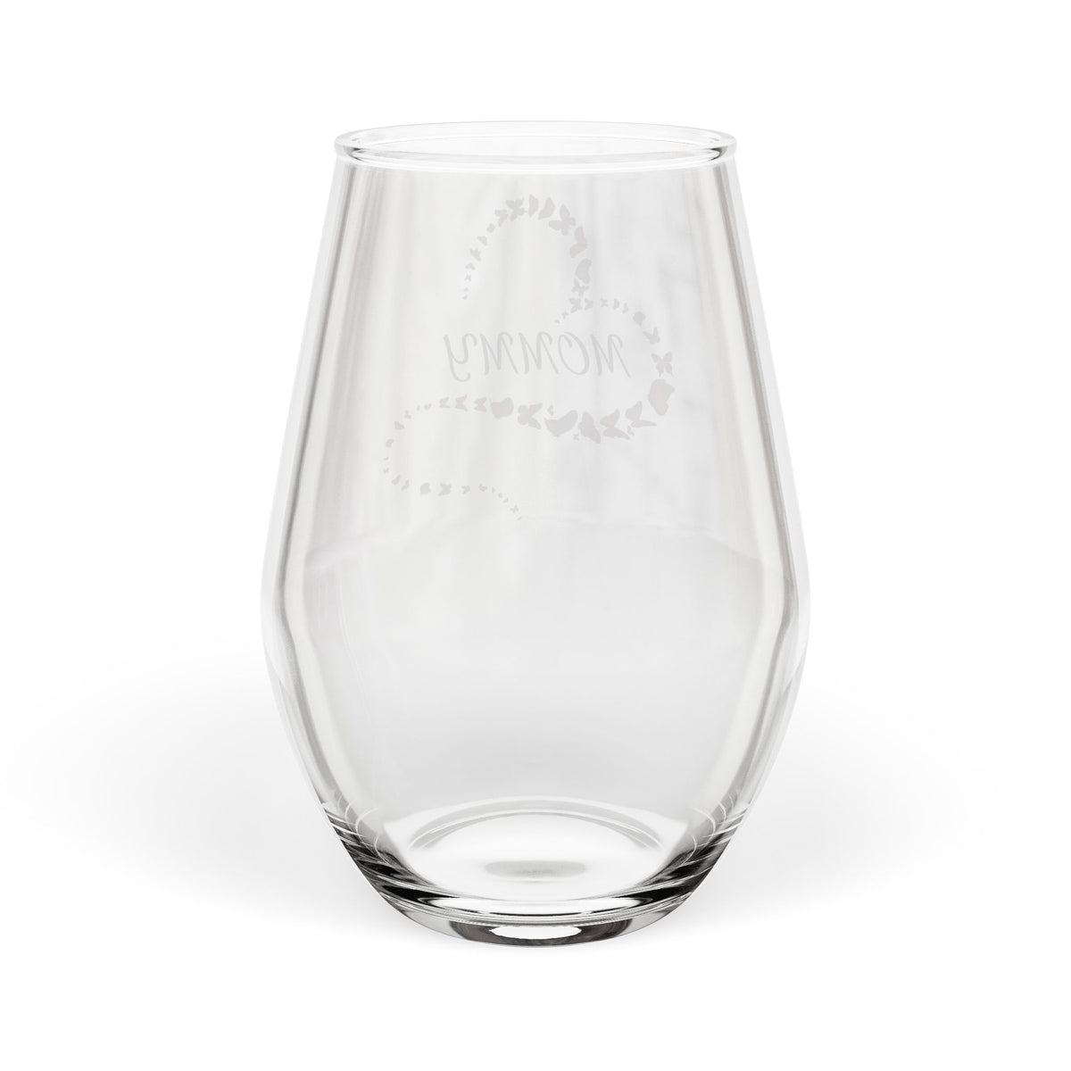 Mommy Butterfly Wine Glass – Stemless Heart Glasses Mother’s Day Gift