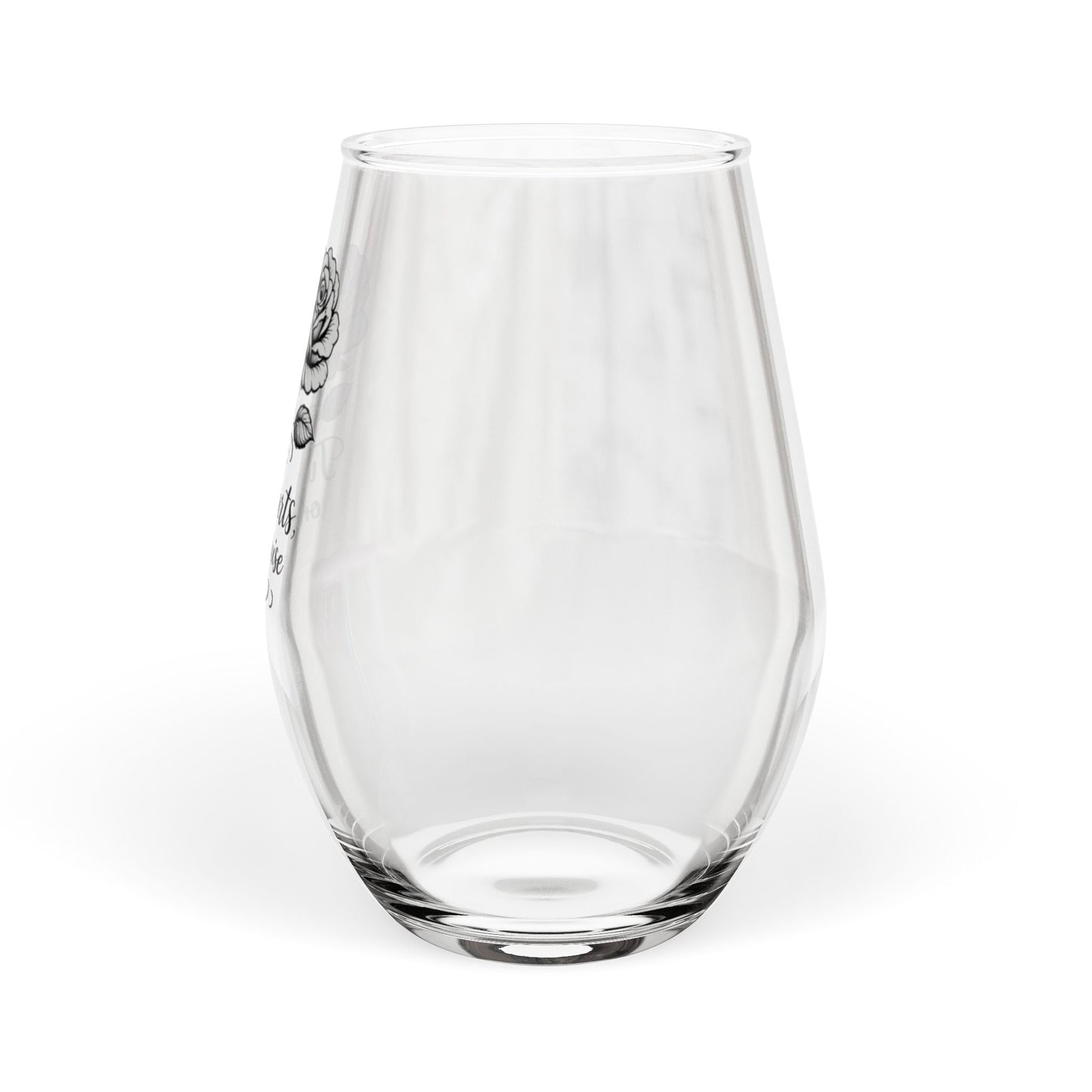 Two Hearts One Promise Stemless Wine Glass | Wedding Vow Glass