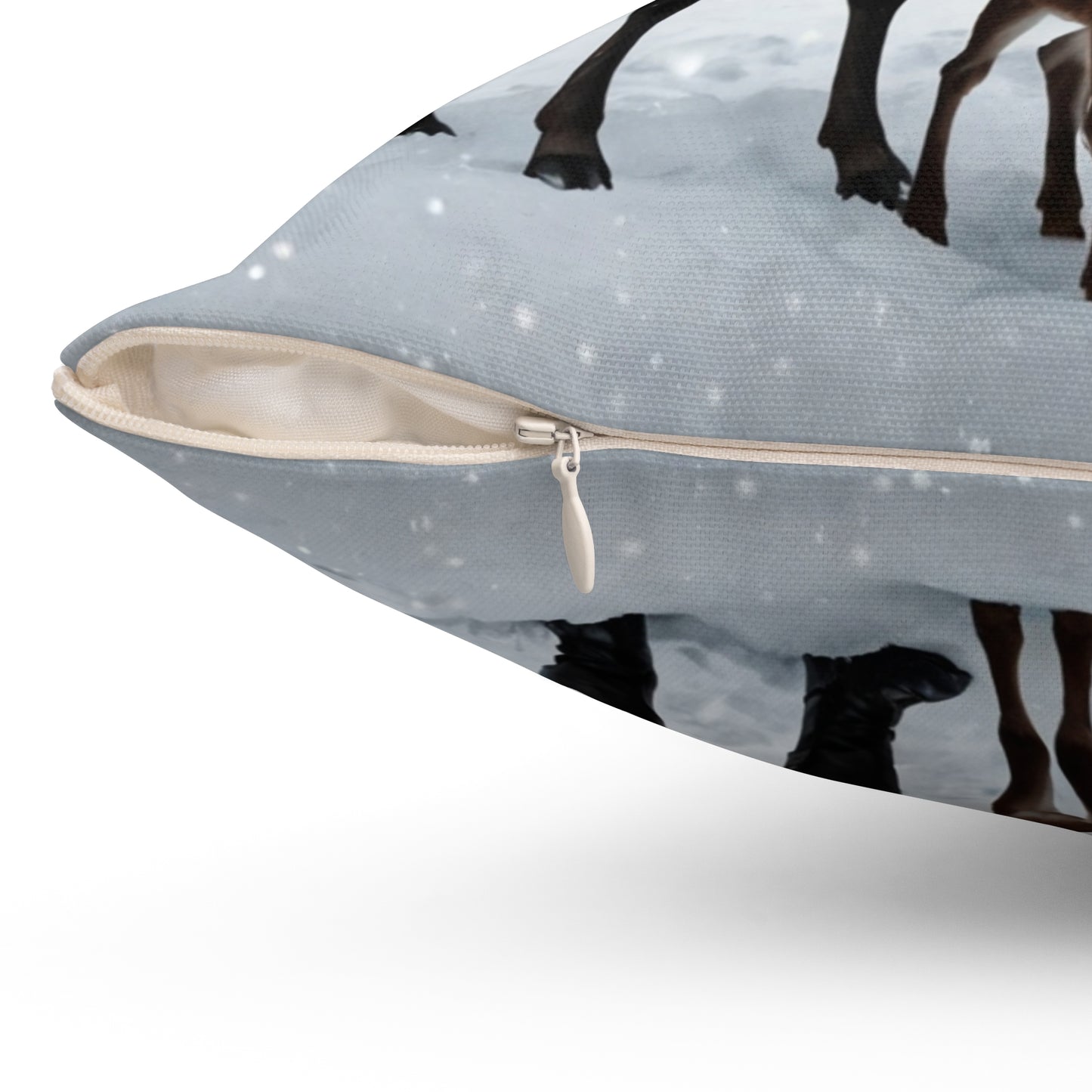 Vintage Santa with Reindeer Holiday Throw Pillow |Christmas Home Accent