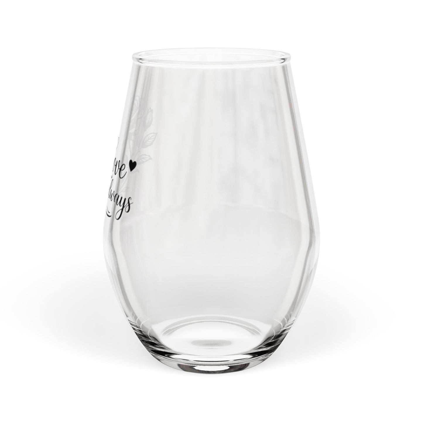 Love Always Stemless Wine Glass | Romantic Gift for Her