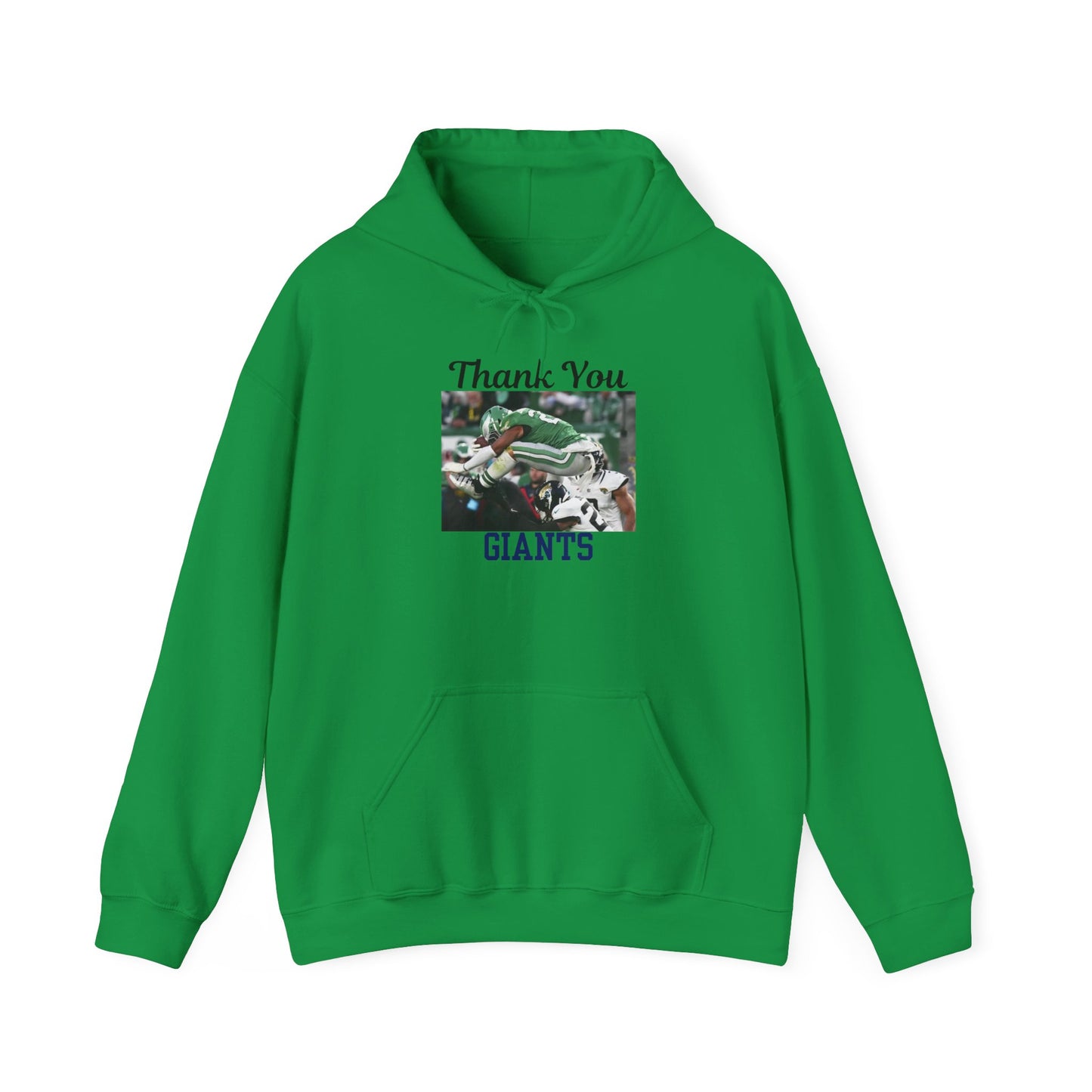 Saquon Barkley Flying Backward Over Defense Player Eagles Hoodie Thank You Giants Football Fan Gift Sports Game Day Apparel Phrase