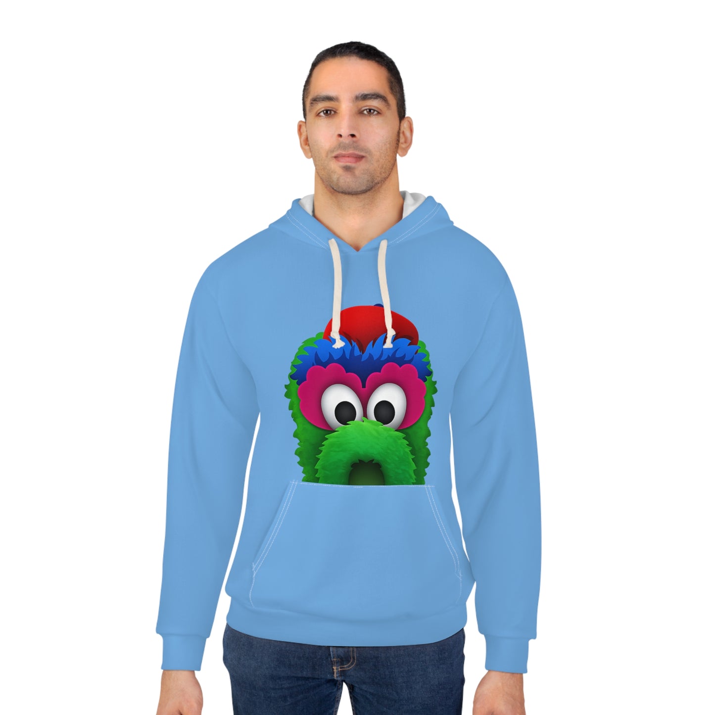Colorful Fuzzy Monster Hoodie | Green Cartoon Mascot
