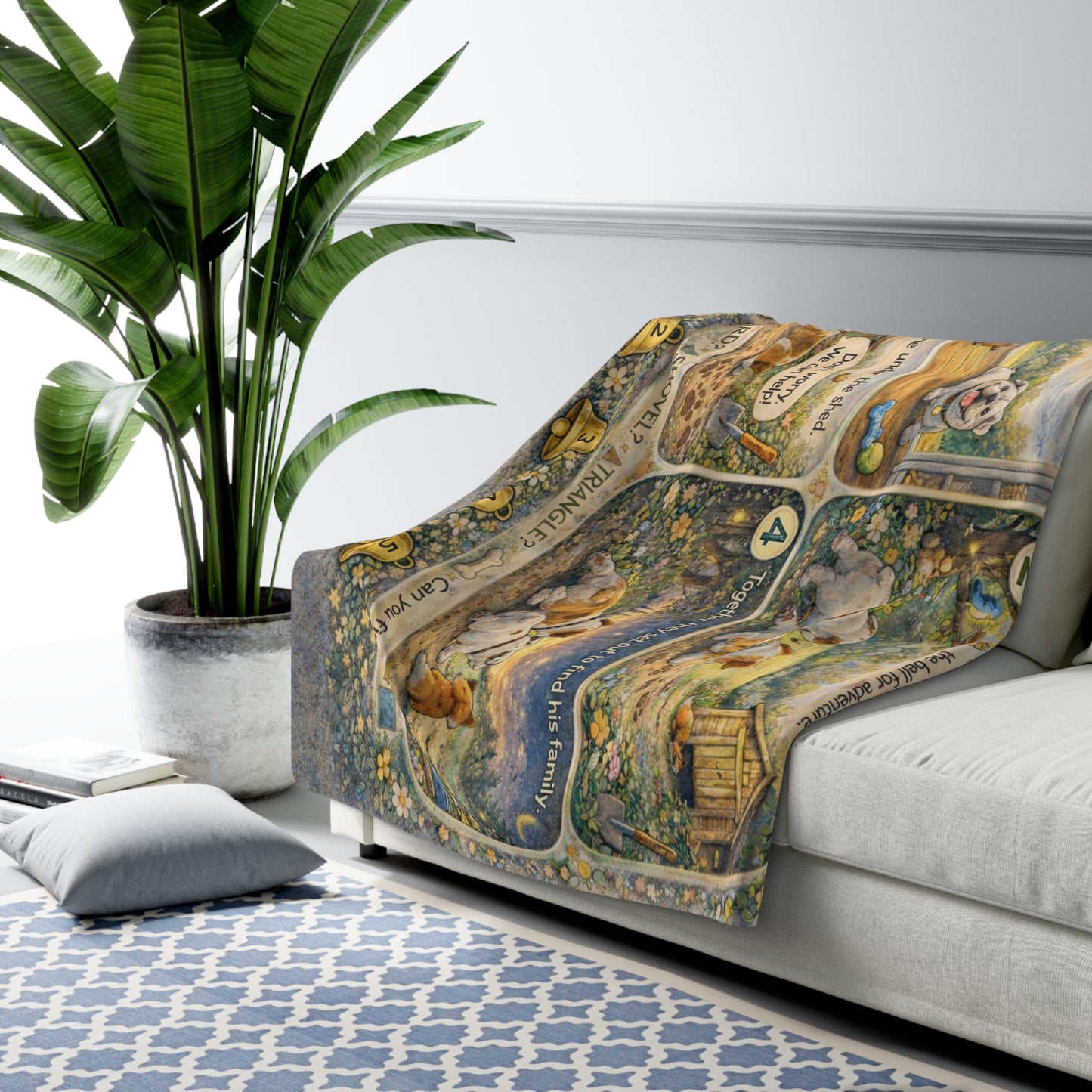 Lola Rings the Bell Story Blanket, Interactive Bulldog Fox Find & Seek Blanket