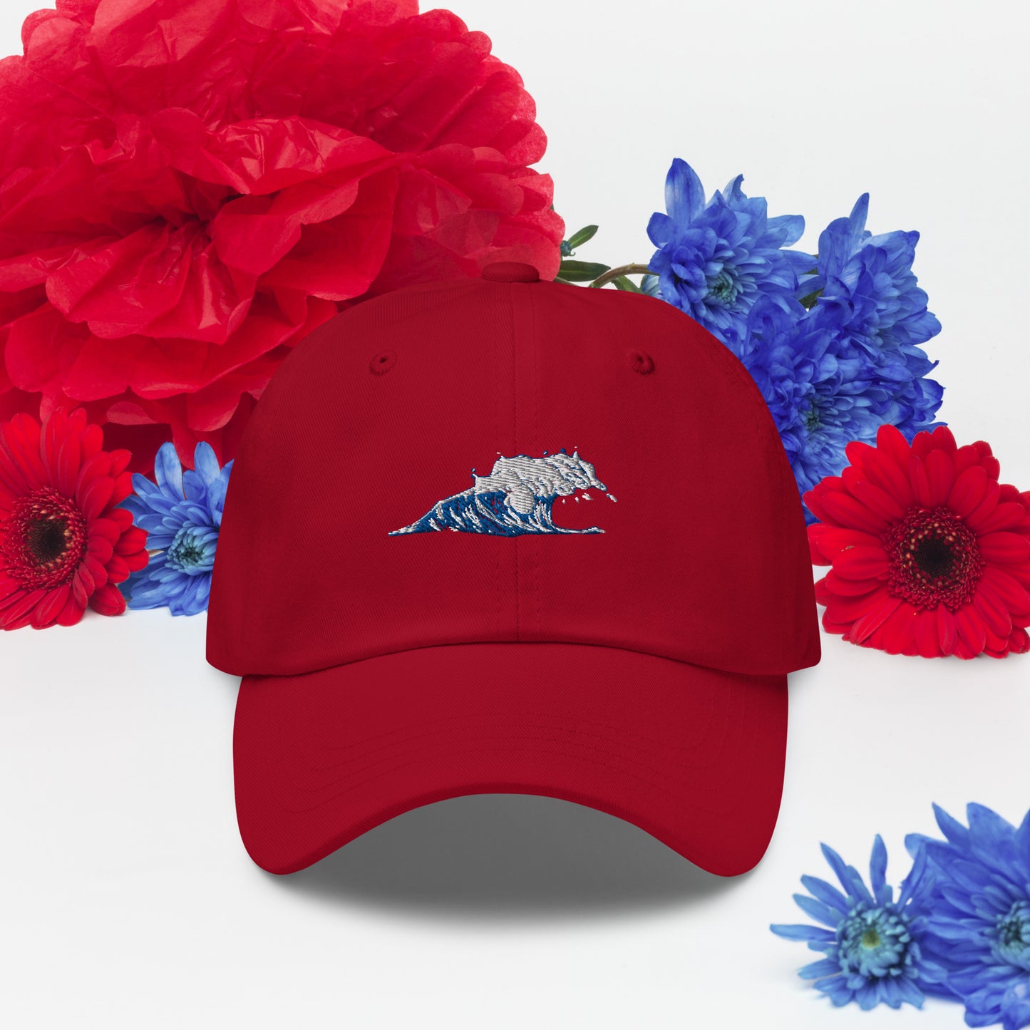 Blue Wave Surfer Hat Surf Ocean Wave Classic Style Ball Cap Embroidered