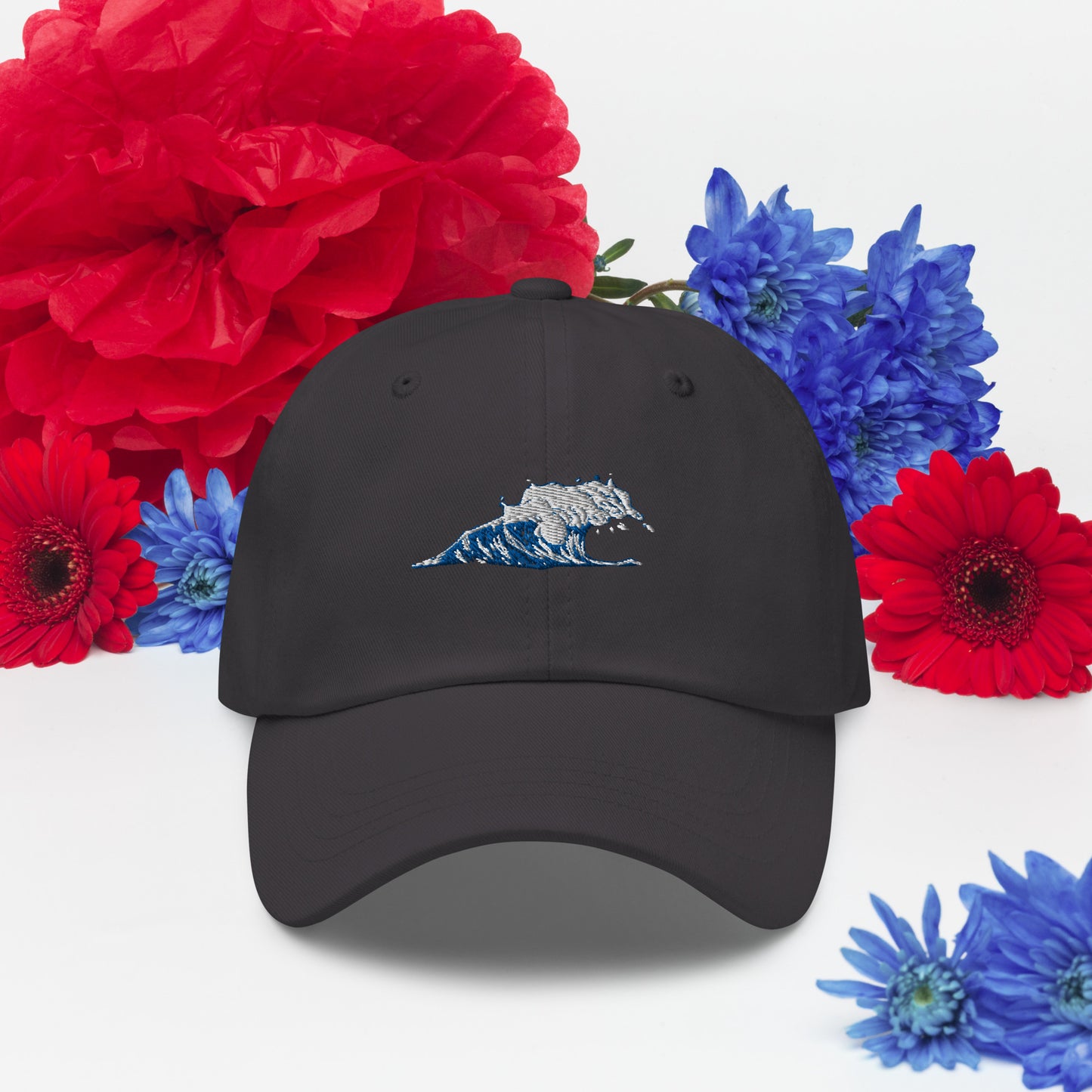 Blue Wave Surfer Hat Surf Ocean Wave Classic Style Ball Cap Embroidered