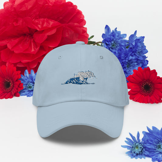 Blue Wave Surfer Hat Surf Ocean Wave Classic Style Ball Cap Embroidered