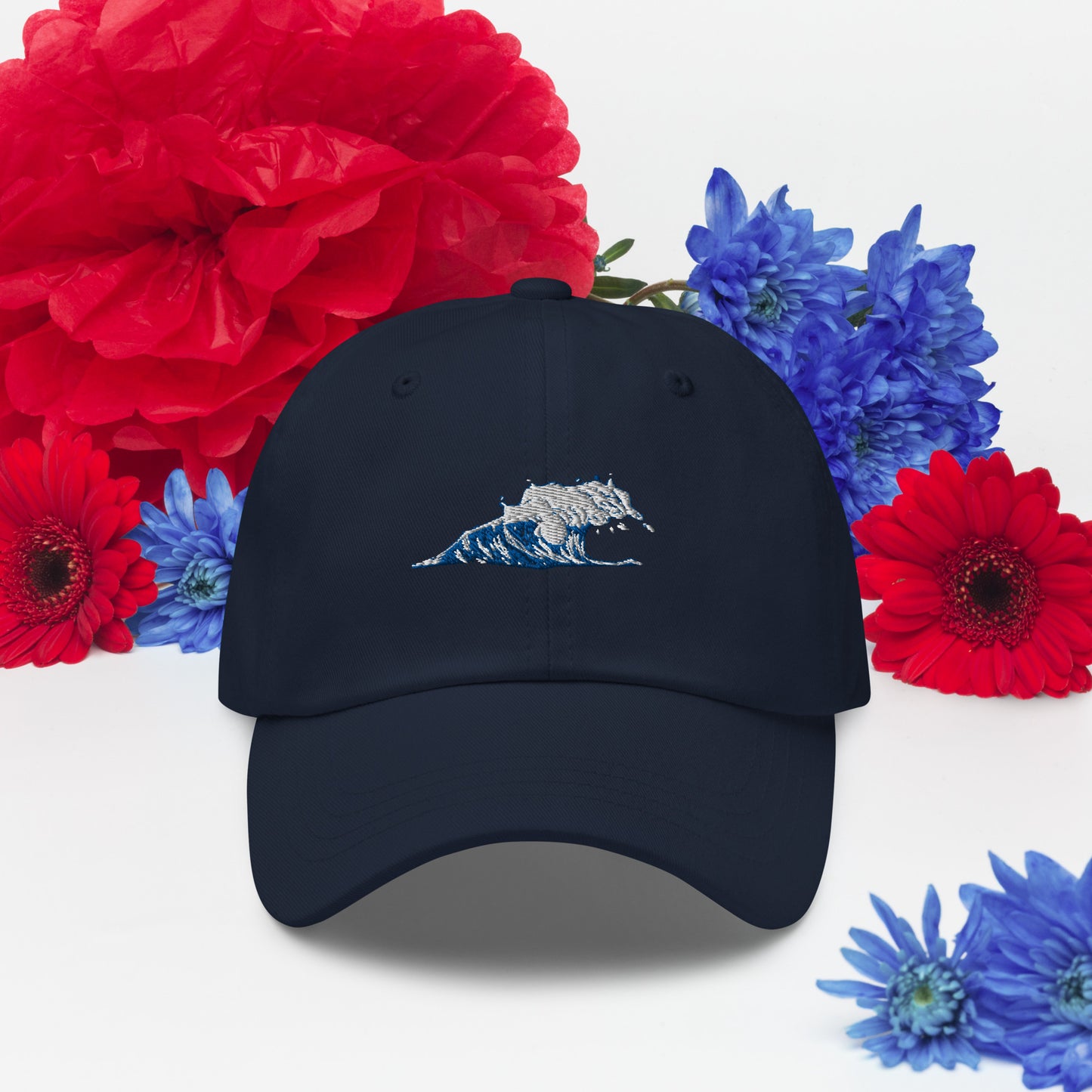 Blue Wave Surfer Hat Surf Ocean Wave Classic Style Ball Cap Embroidered