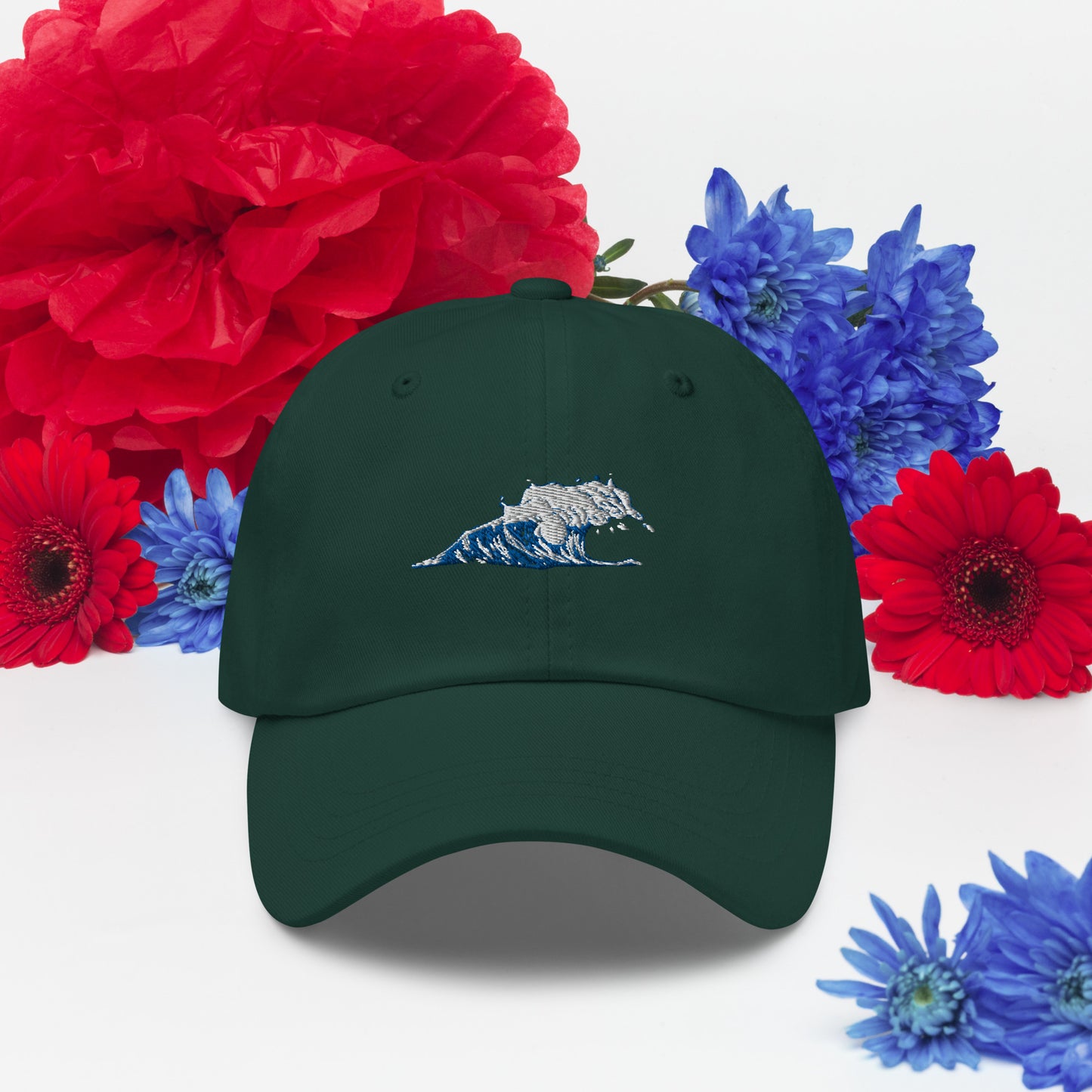 Blue Wave Surfer Hat Surf Ocean Wave Classic Style Ball Cap Embroidered