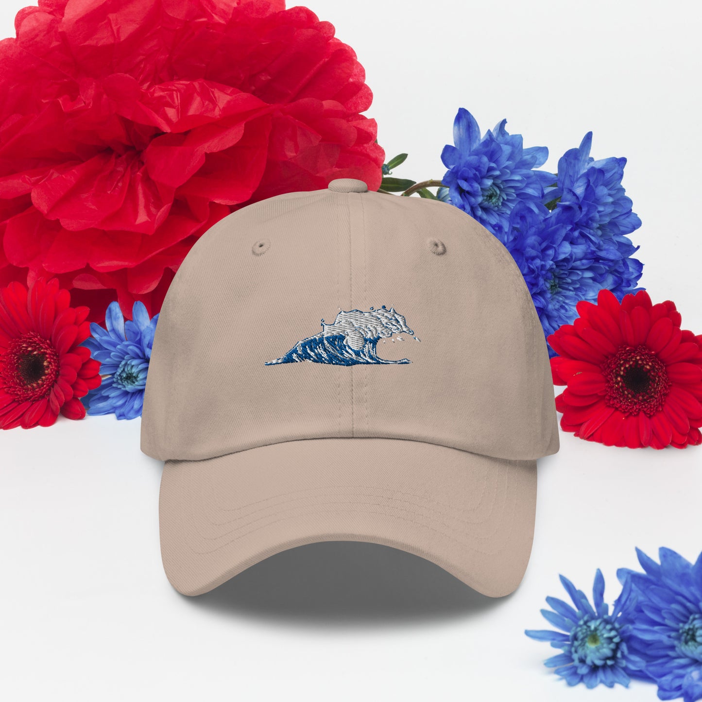 Blue Wave Surfer Hat Surf Ocean Wave Classic Style Ball Cap Embroidered