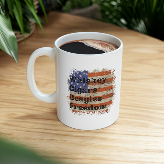 Patriotic Mug Rustic Flag Whiskey