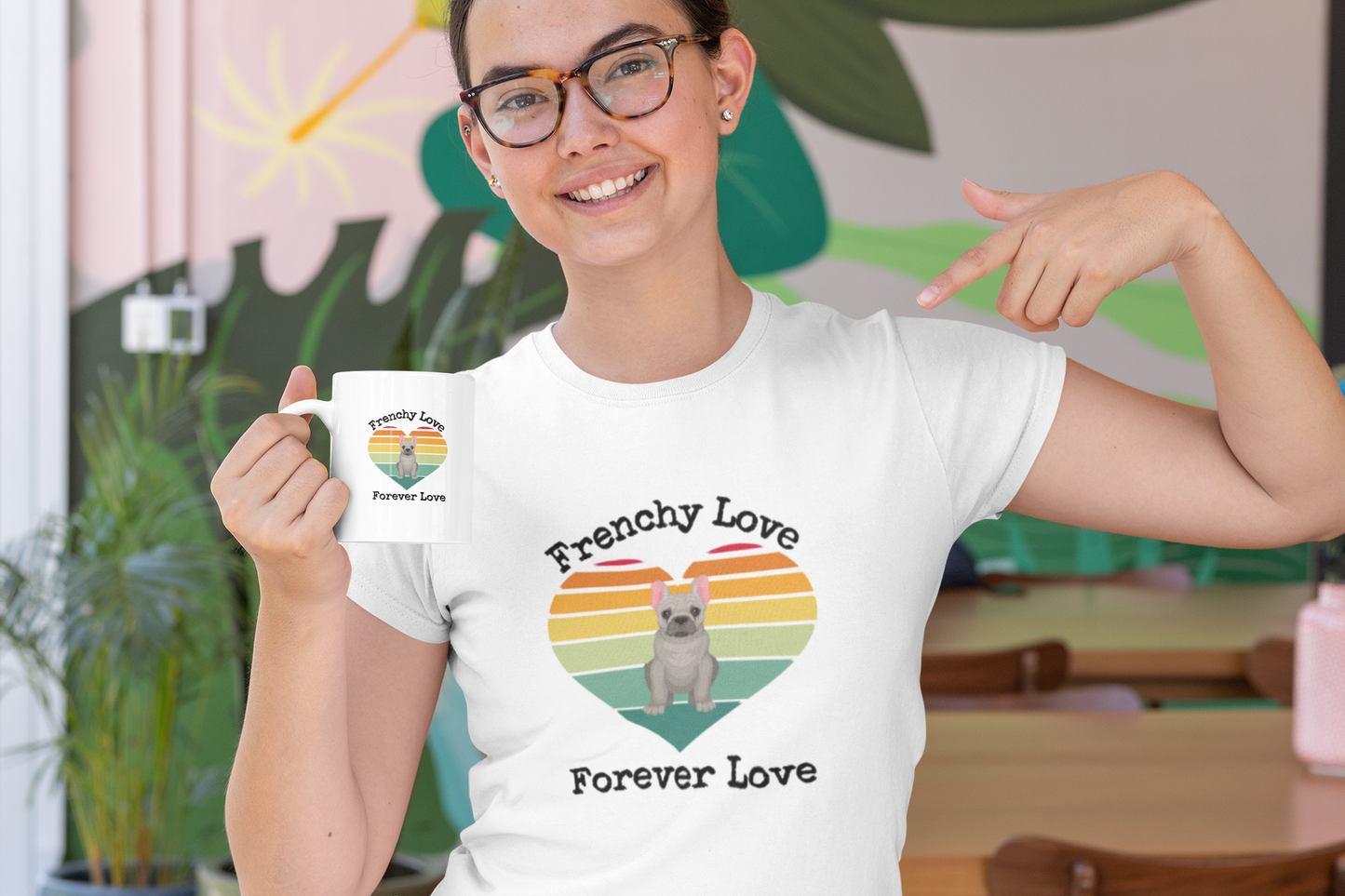 French Bulldog Love Heart Dog Mug