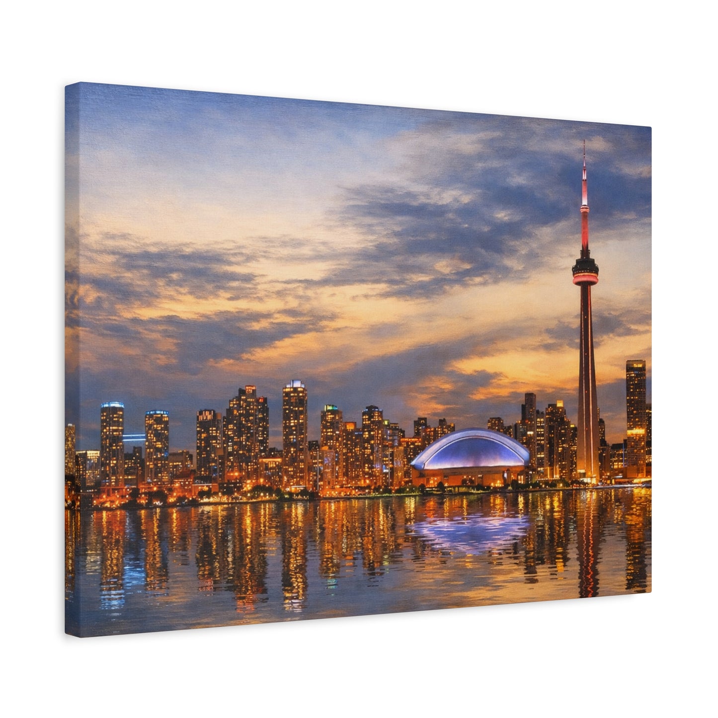 Toronto Skyline Matte Stretched Canvas, Toronto Skyline Canvas Wall Art, Urban City Art Print