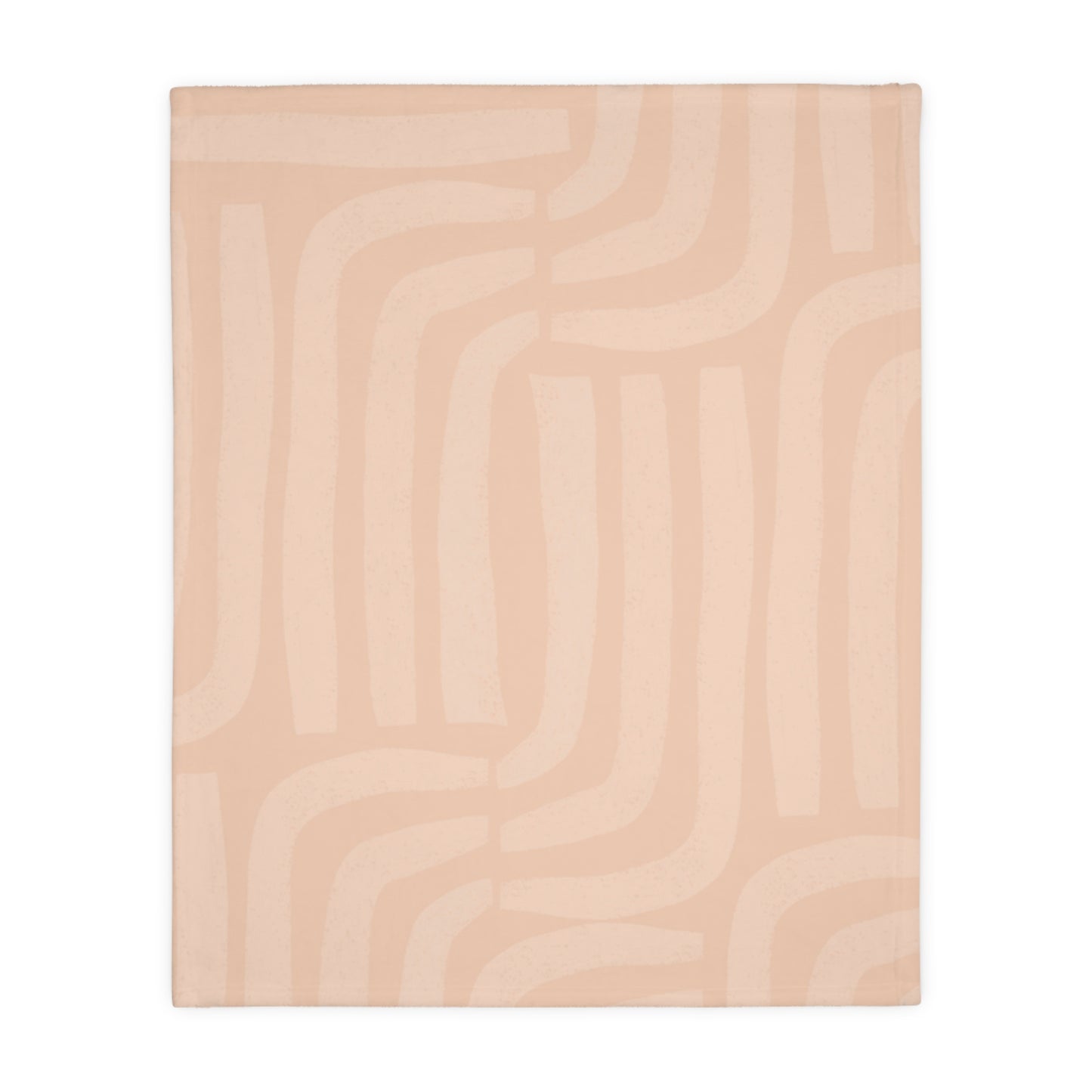 Abstract Peach Geometric Microfiber Blanket – Two-Sided Velveteen Plush Throw