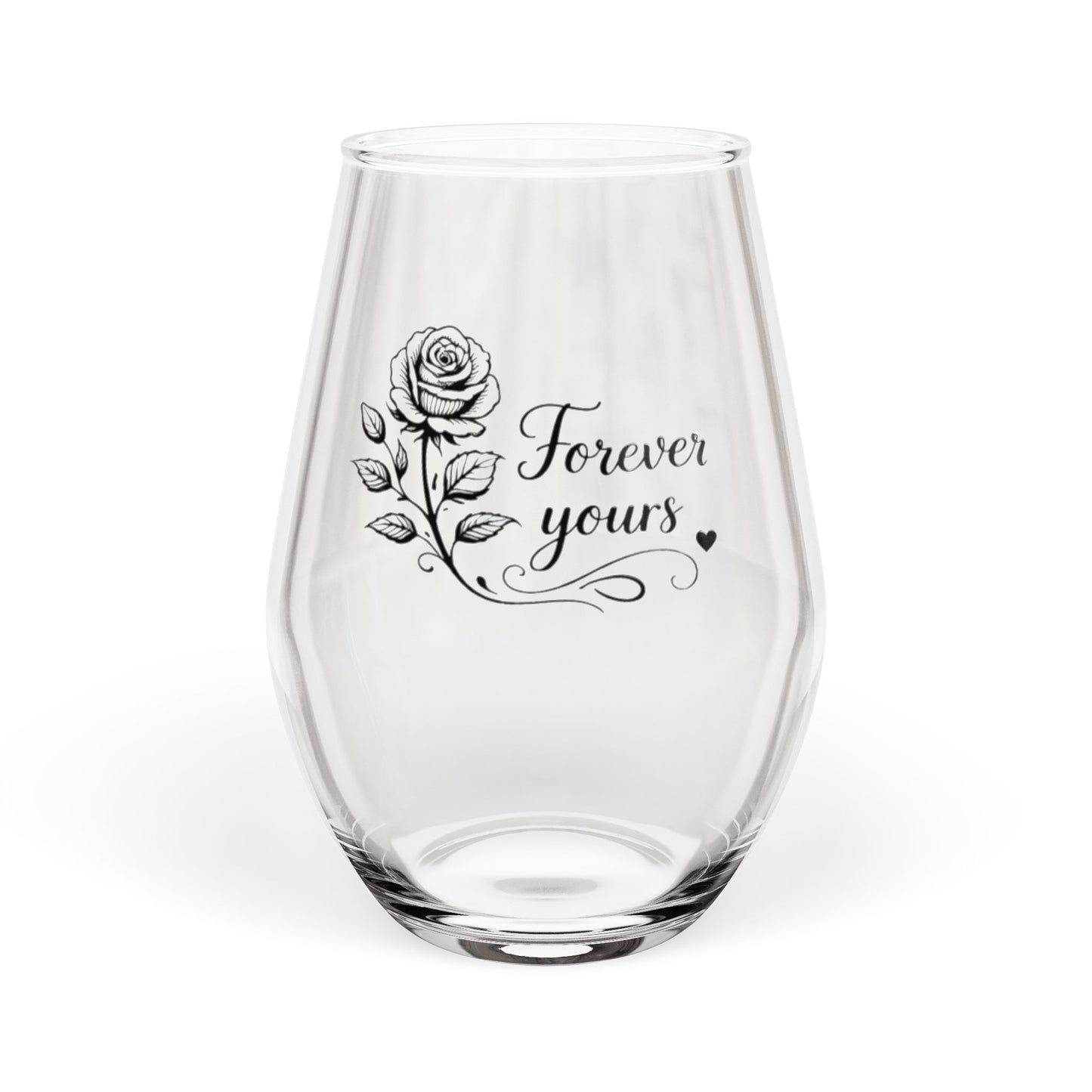 Forever Yours Stemless Wine Glass | Romantic Gift for Her