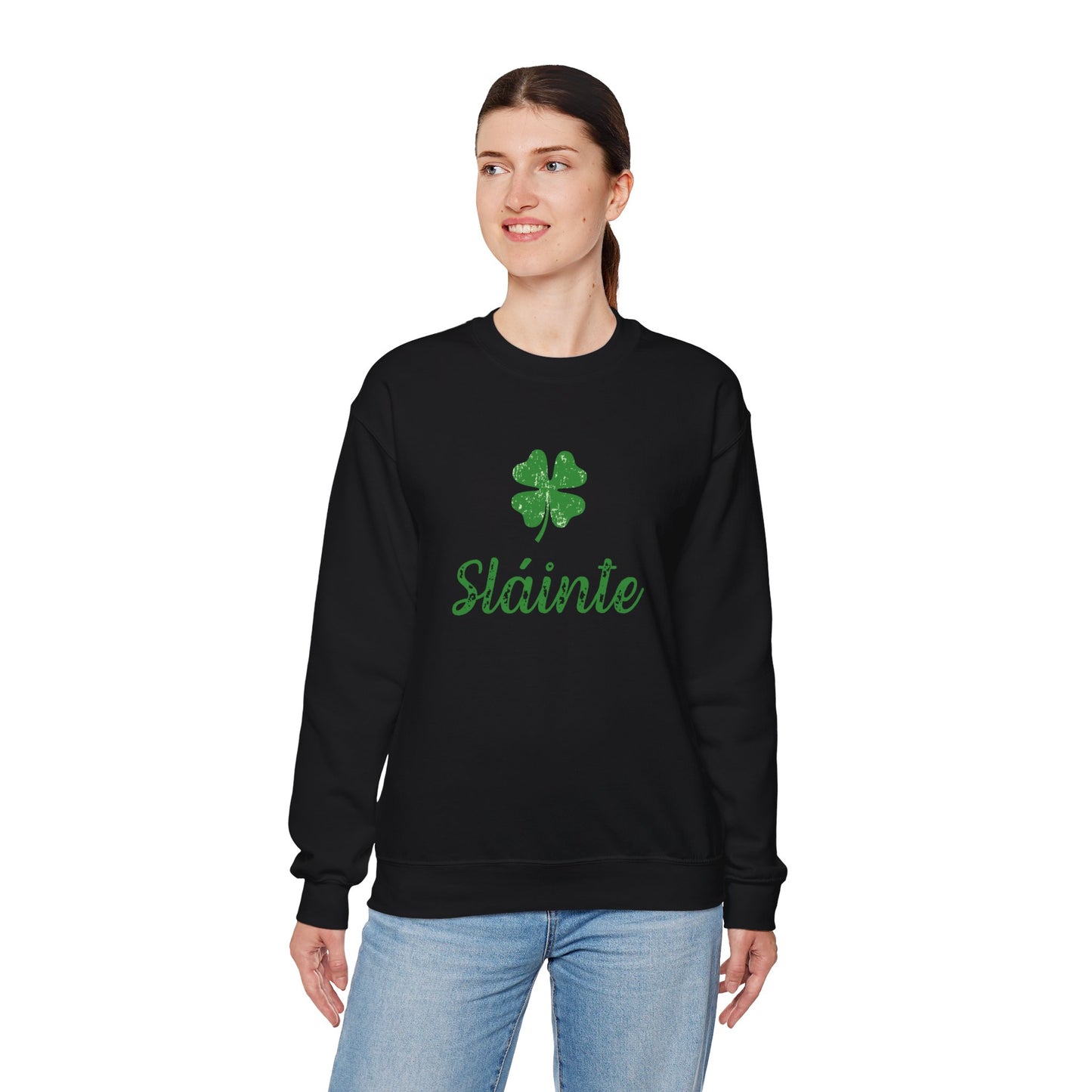 Sláinte Irish Sweatshirt – St Patrick’s Day Shamrock Crewneck – Irish Cheers Shirt – Lucky Clover St Paddy’s Day Sweatshirt