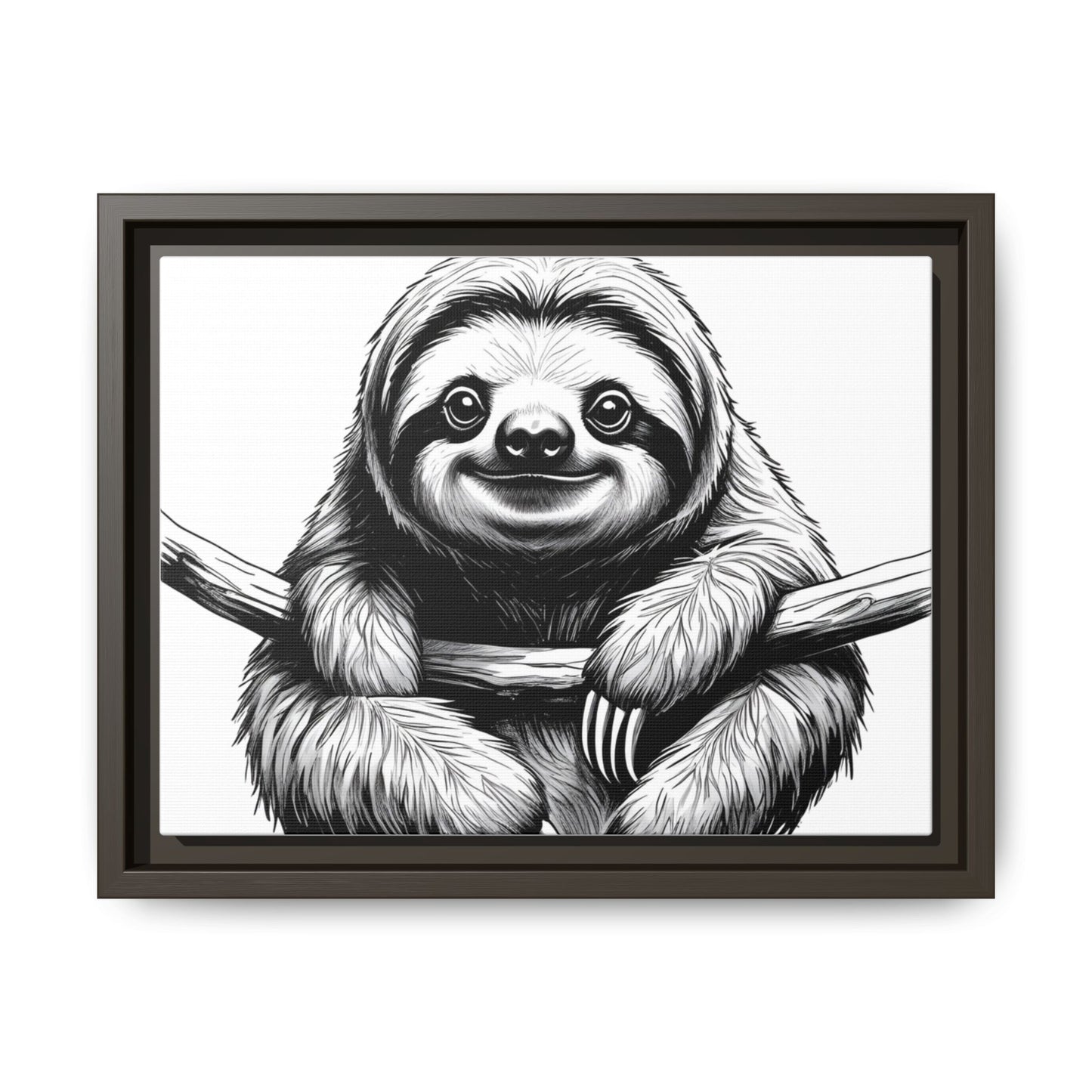 Adorable Sloth Hanging from Tree Branch Black & White Animal Wall Art, Cute Sloth Print, Jungle Theme Nursery Decor, Baby Shower Gift