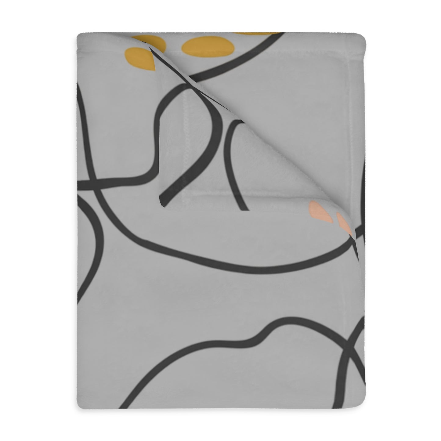 Abstract Line Art Floral Velveteen Blanket | Microfiber Two-Sided Print