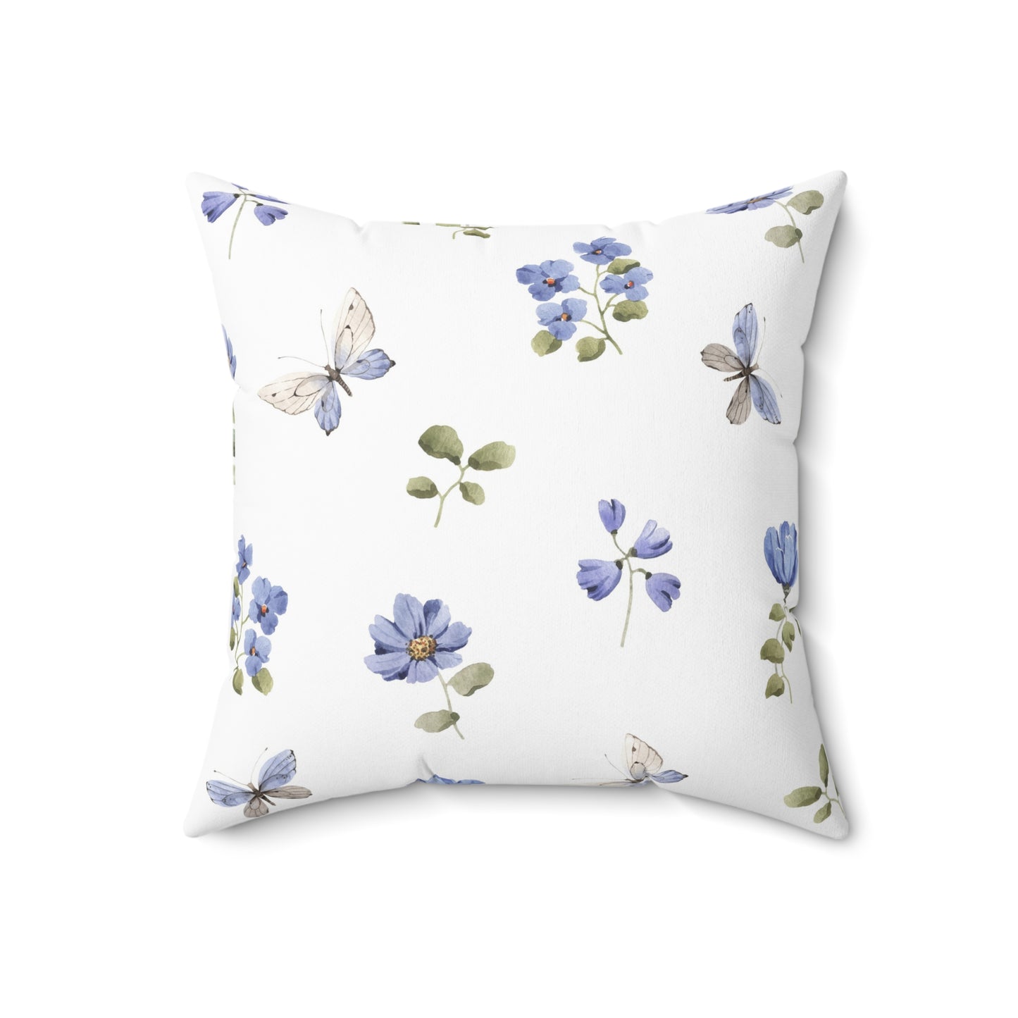 Butterfly Garden Square Pillow Home Decor | Floral Accent Throw Cushion