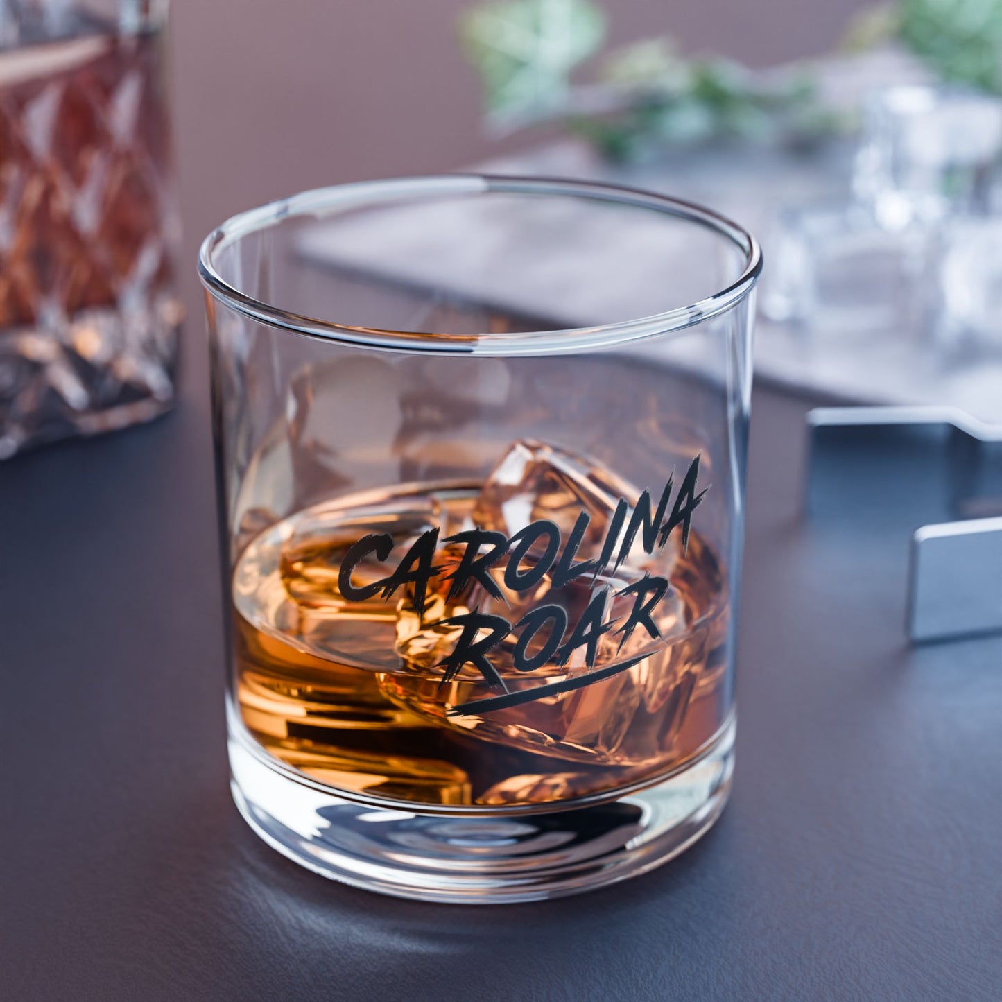 Carolina Rocks Glass | Sports Fan Barware | Whiskey Glass