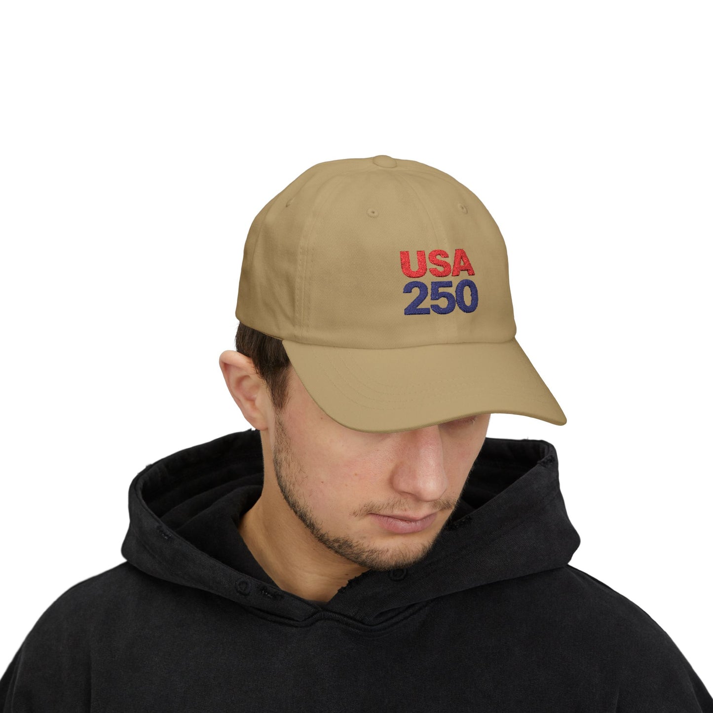 USA 250 Embroidered Dad Hat, Classic Patriotic Cap, Celebrate 250 Years of USA