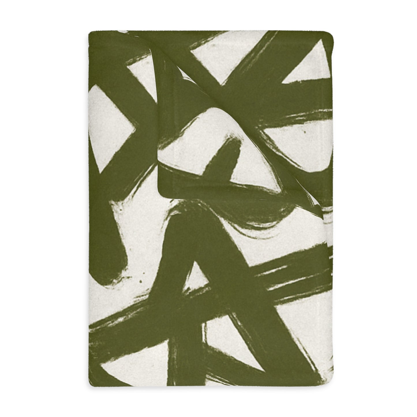Olive Brushstroke Star Pattern Blanket | Abstract Graffiti Throw