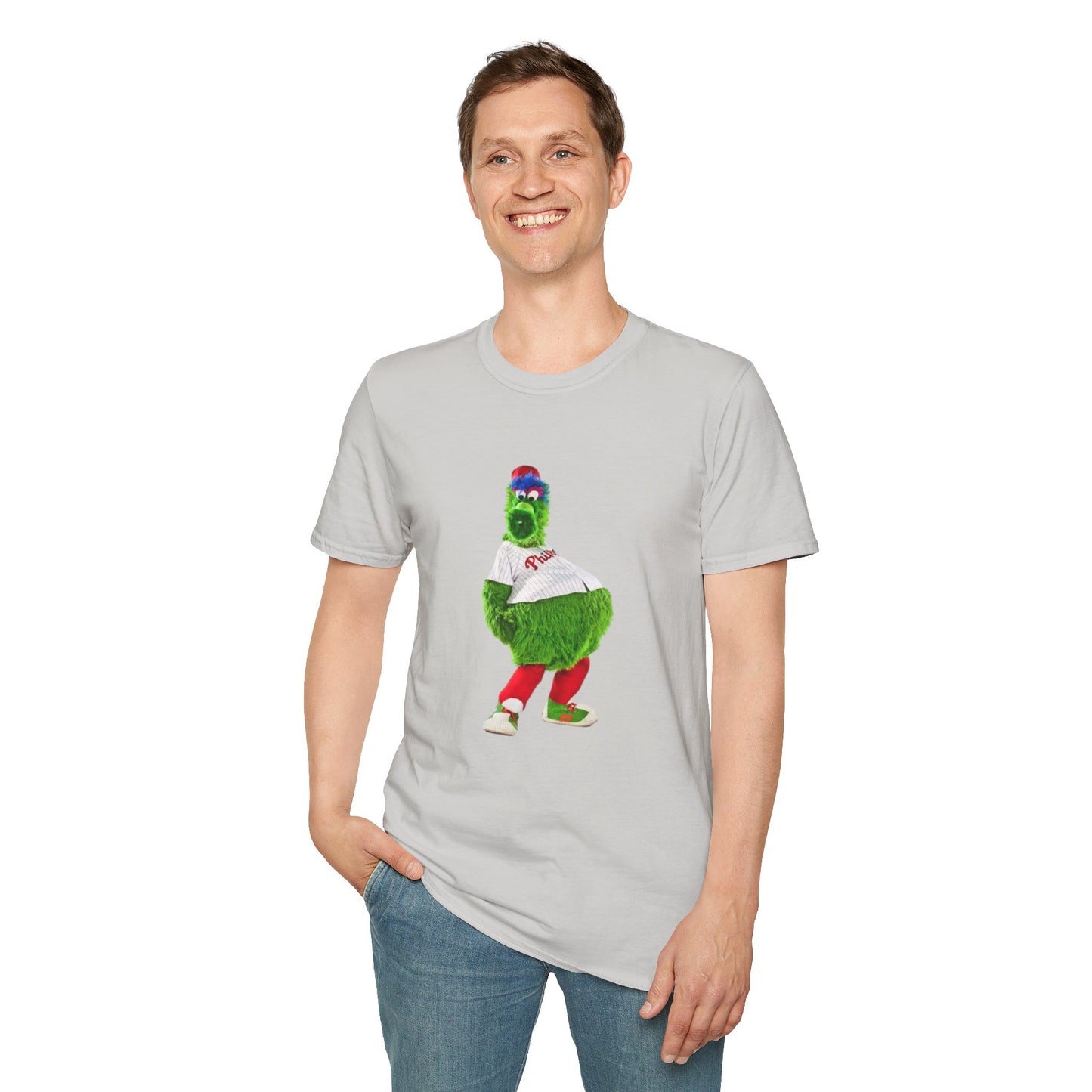 Cartoon Baseball Mascot T-Shirt | Funny Green Character Tee for Sports Lovers