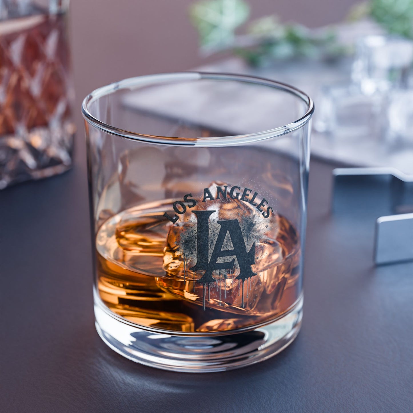 LA Rocks Glass | Los Angeles Whiskey Glass | Fan Barware Gift
