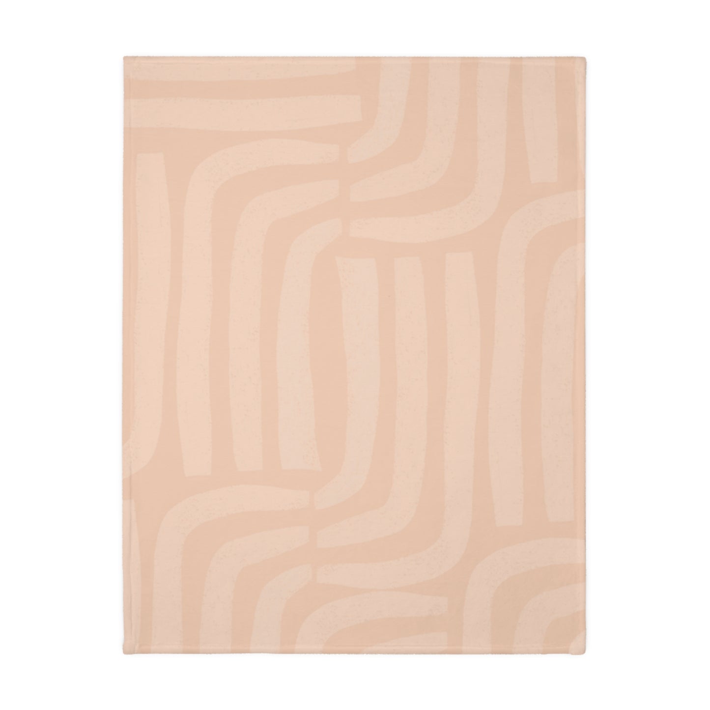 Abstract Peach Geometric Microfiber Blanket – Two-Sided Velveteen Plush Throw