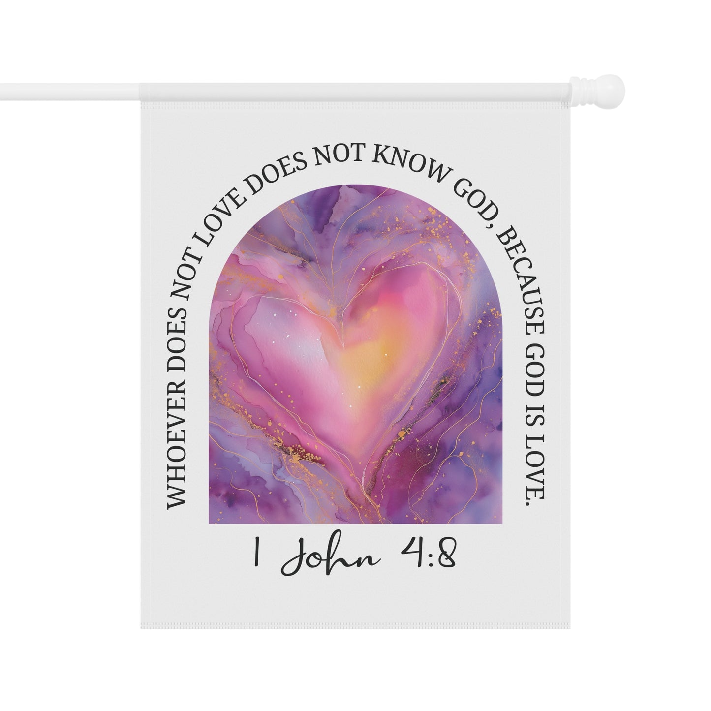 Decorative banner with a heart design and text on a white background