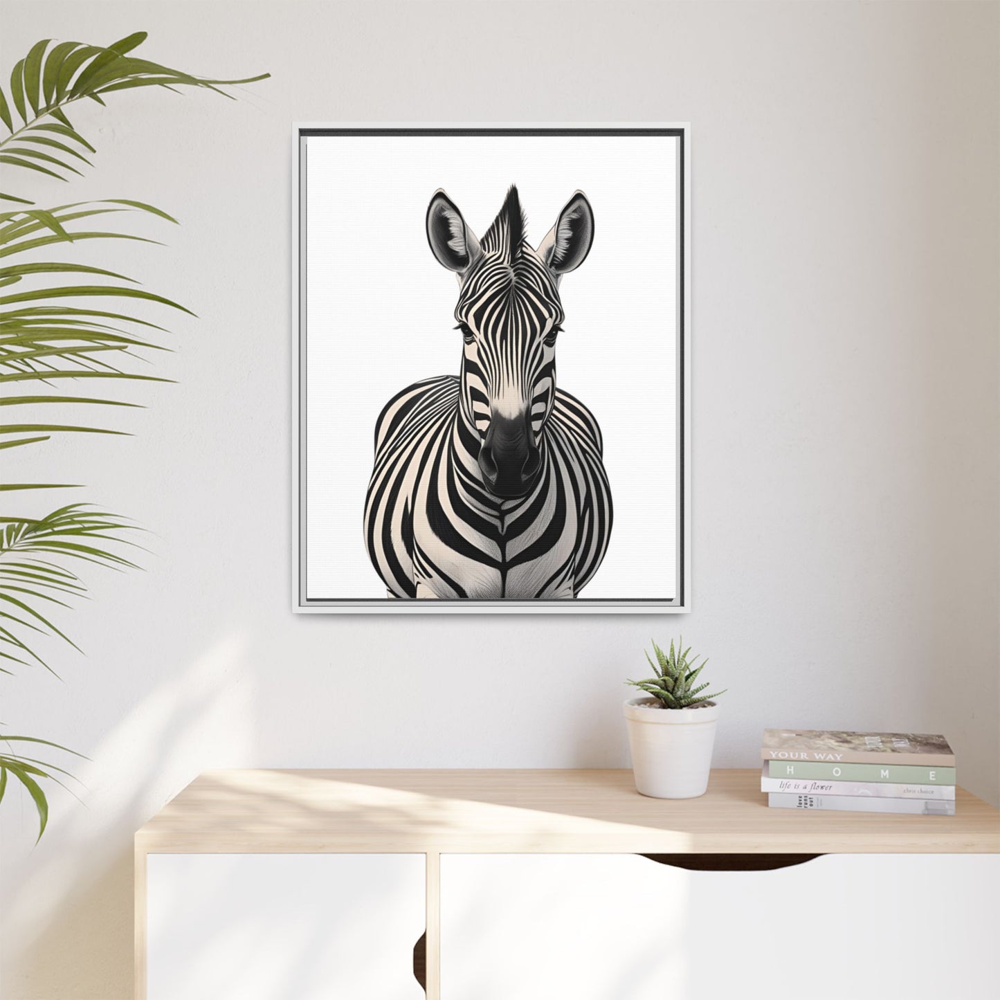 Striking Zebra Wall Art Black & White Wildlife Photography Print, Safari Animal Home Decor, Zebra Lover Nursery Room Gift