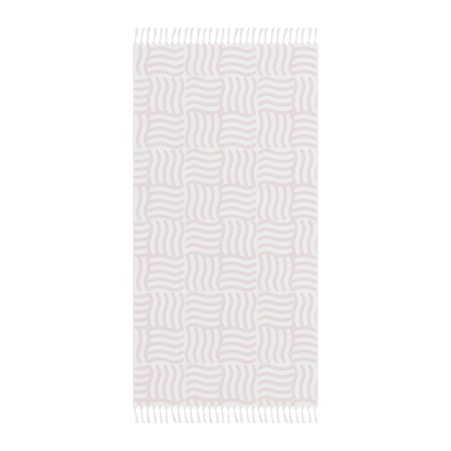 Boho Wave Beach Towel | Pink Fringe Pool Towel | Summer Coastal Decor