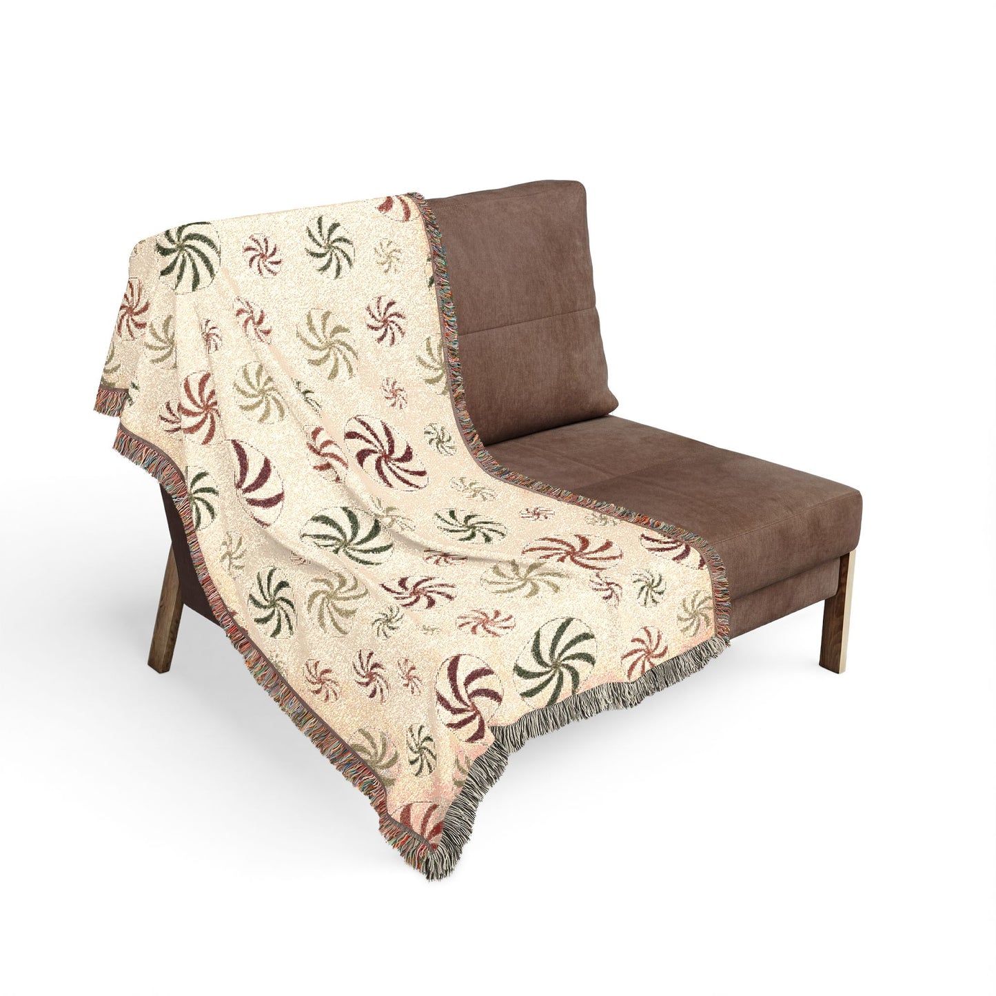 Peppermint Swirl Woven Throw Blanket | Cozy Christmas Holiday Decor