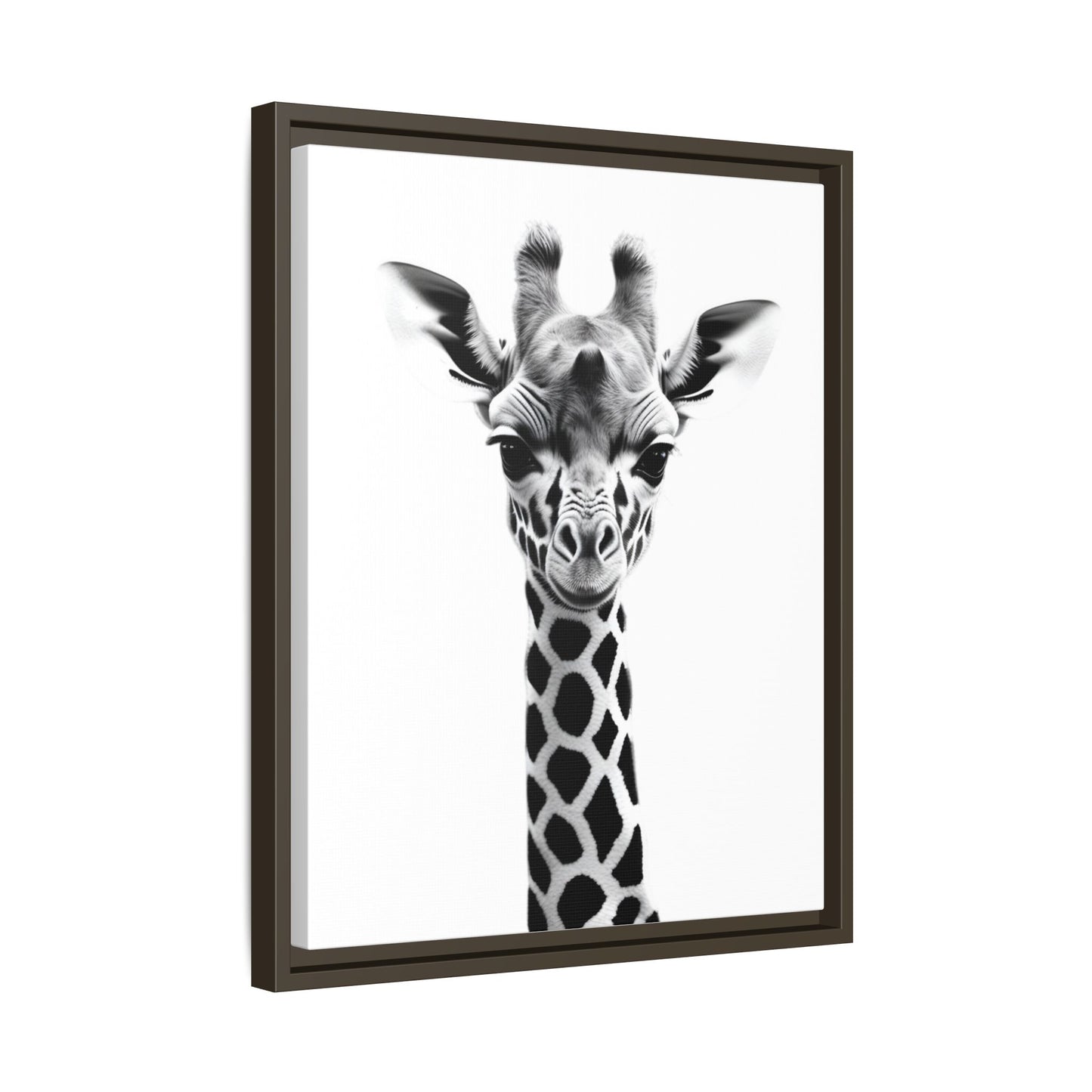 Baby Giraffe Wall Art Black & White Wildlife Photography Print, Cute Giraffe Lover Gift