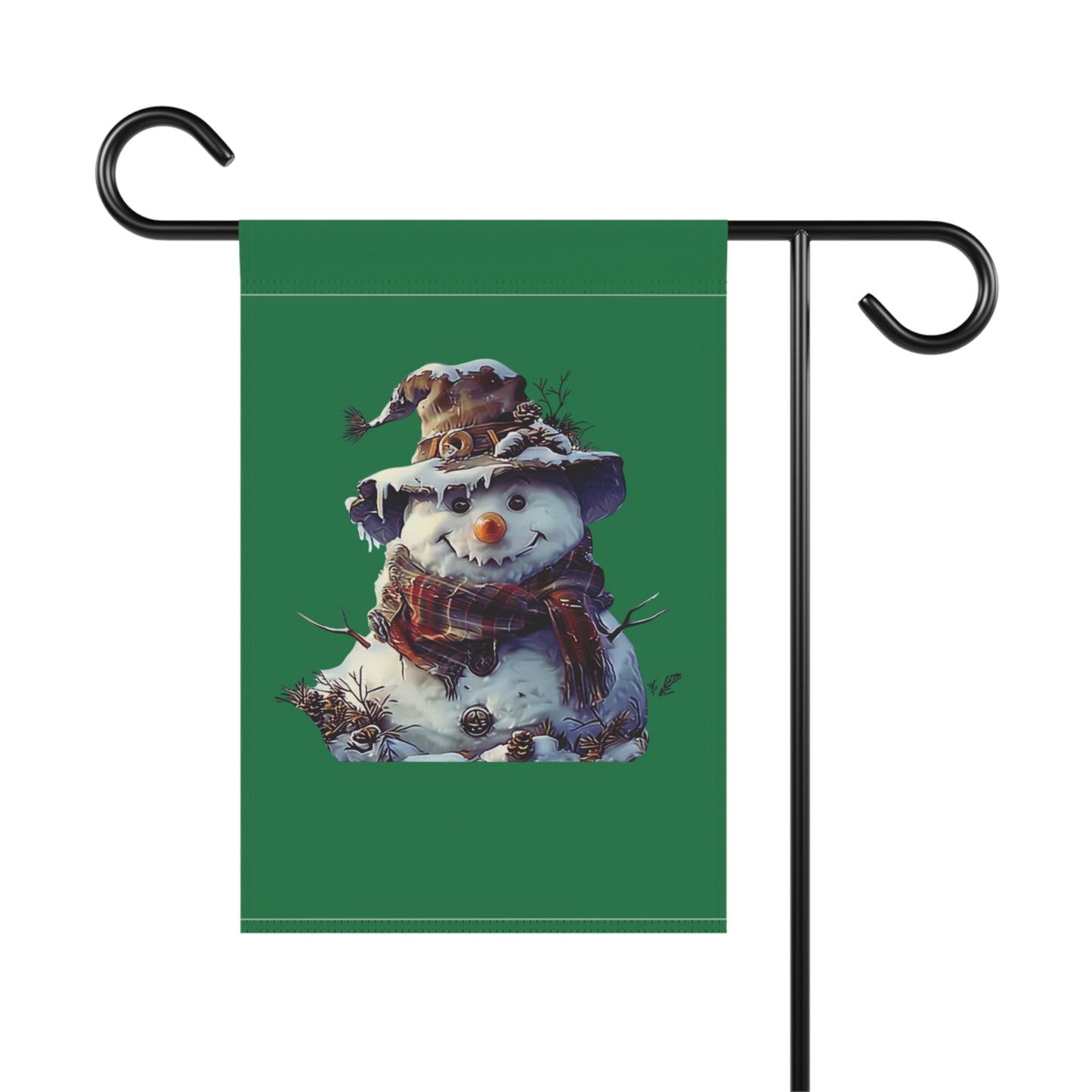 Snowman in Floppy Hat & Scarf Garden Banner | Whimiscal Snowman House Banner
